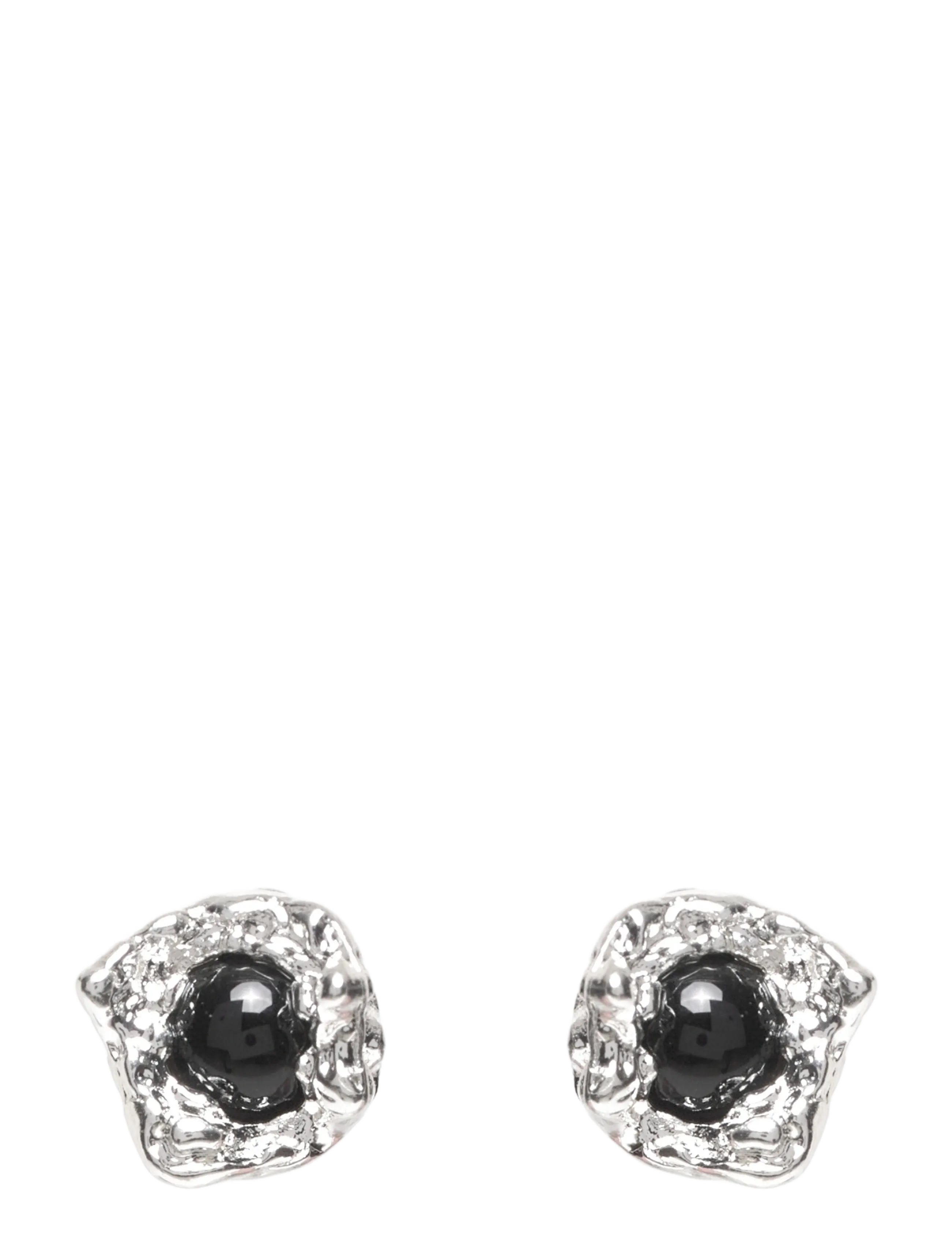 Pilgrim RYPER earrings silver-plated - Pilgrim - SILVER PLATED / black