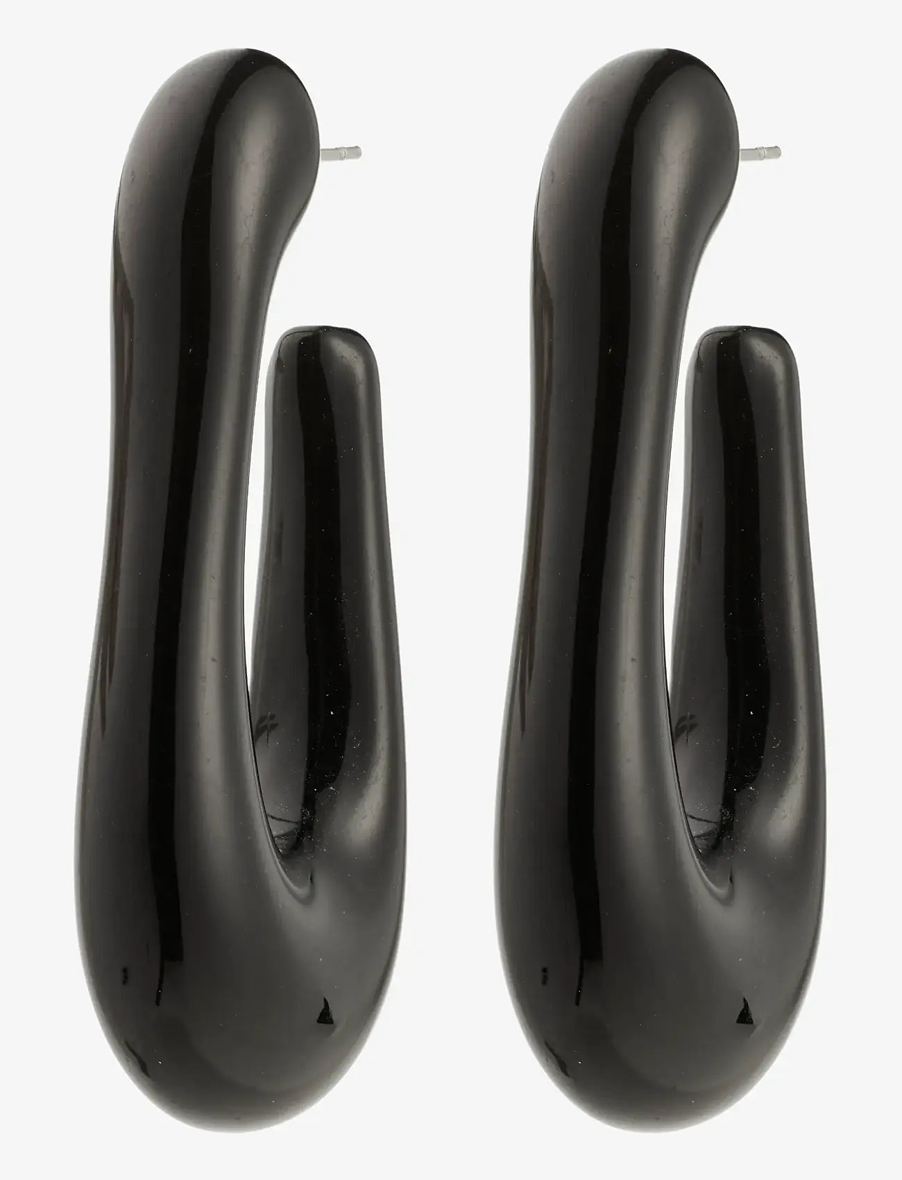 Pilgrim - ELIJAH earrings black - statement örhängen - gold plated - 1