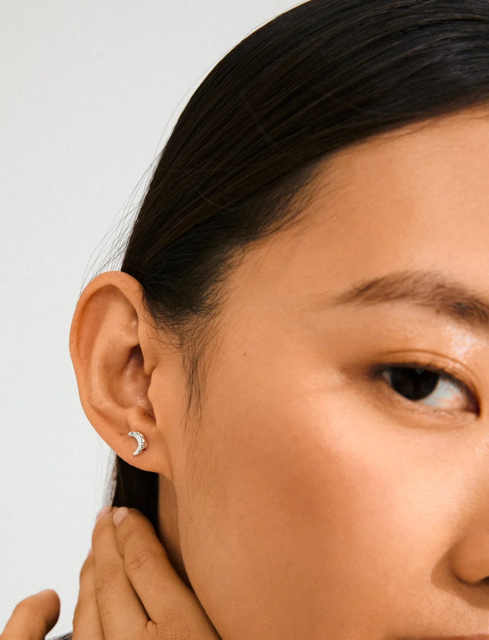 Pilgrim - BETWEEN moon earrings silver-plated - stud earrings - silver plated - 0