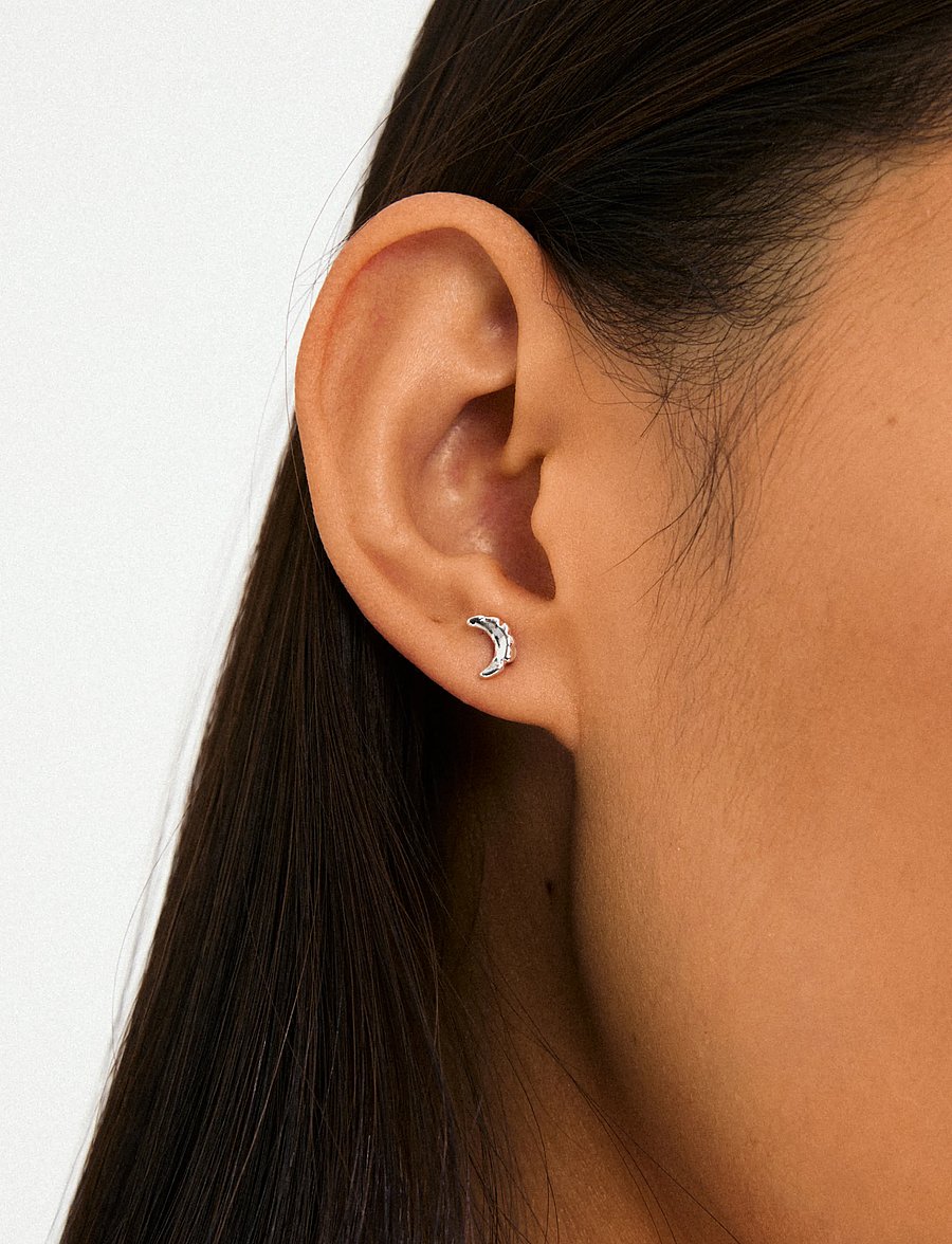 Pilgrim - BETWEEN moon earrings silver-plated - veriamieji auskarai - silver plated - 2