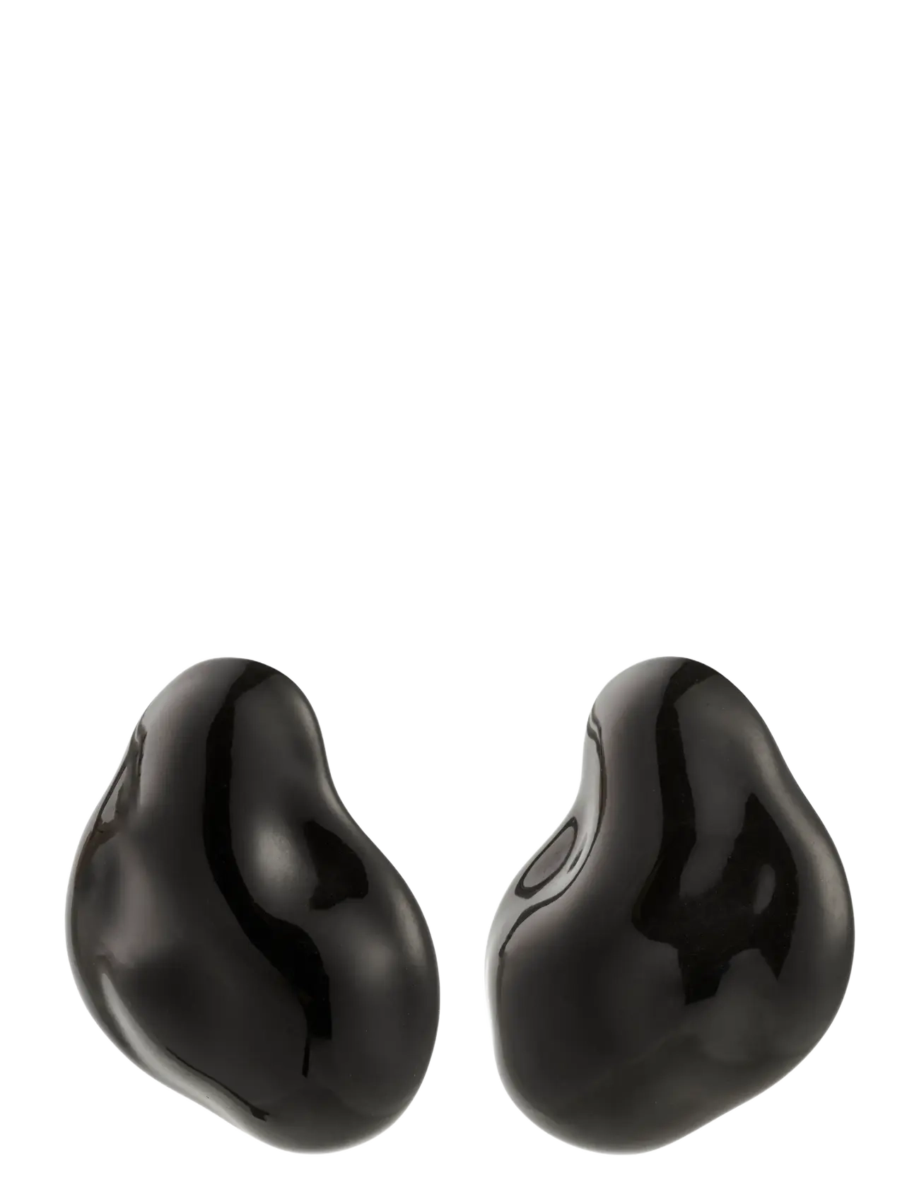 Pilgrim LIAN earrings silver-plated/black - Øreringe - SILVER PLATED / black