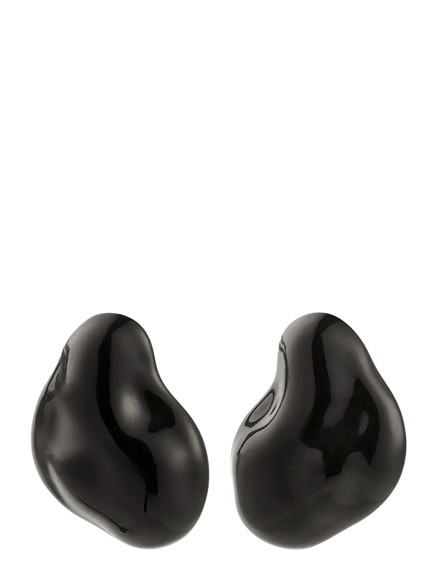 Pilgrim - LIAN earrings silver-plated/black - studs örhängen - silver plated - 1