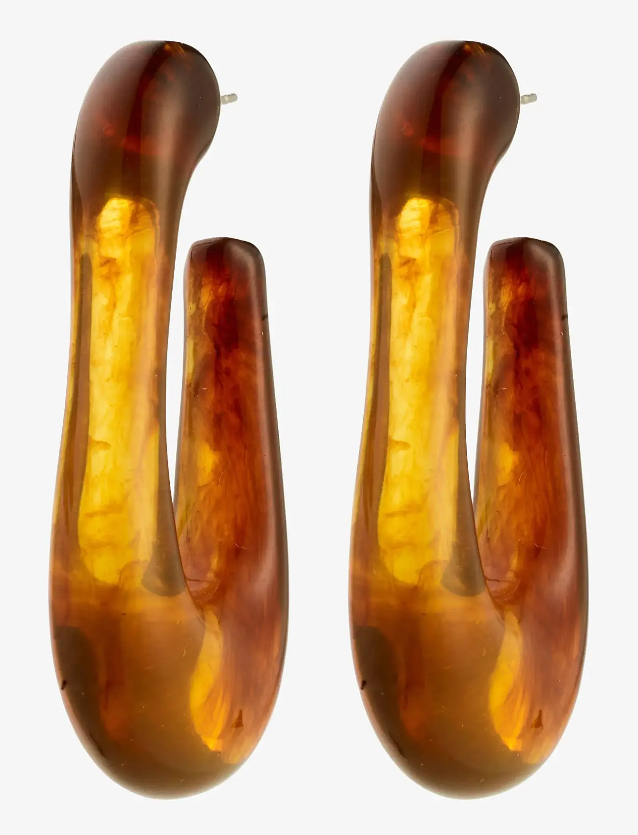 Pilgrim - ELIJAH earrings brown - hoops - silver plated - 0