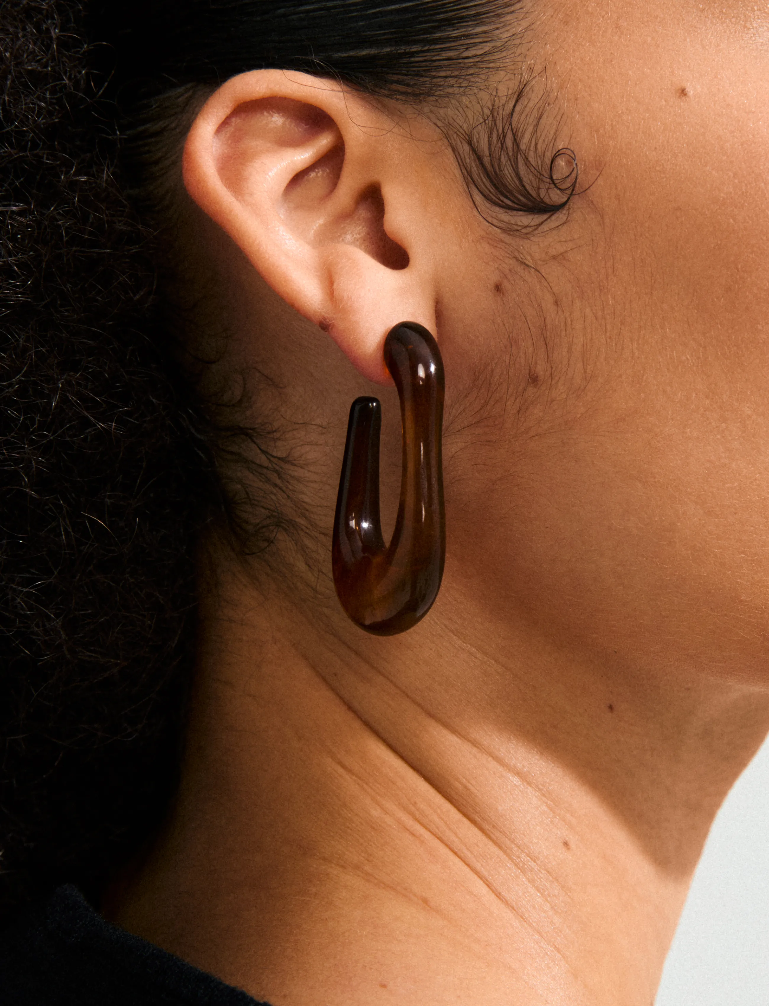 Pilgrim - ELIJAH earrings brown - hoops - silver plated - 1