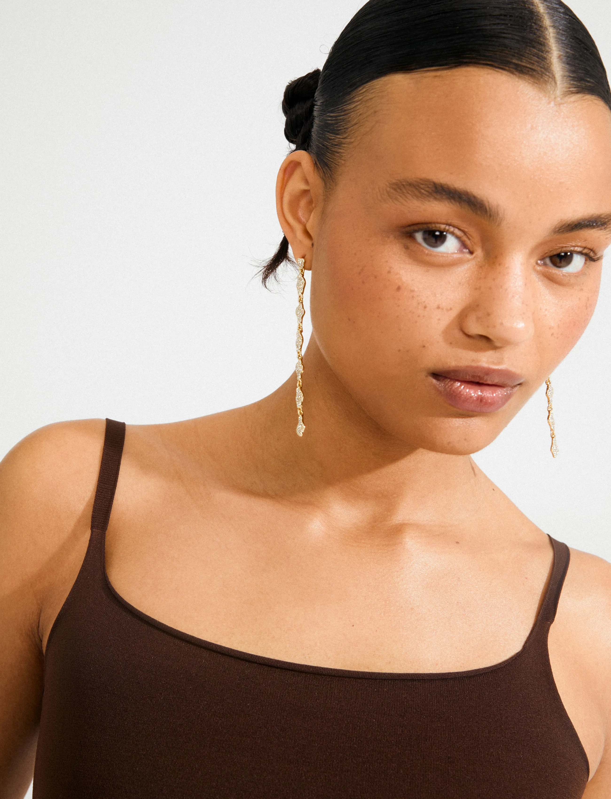 Pilgrim Basil Earrings Gold-Plated, One Size, Gold, Earrings > Statement Earrings, Dame