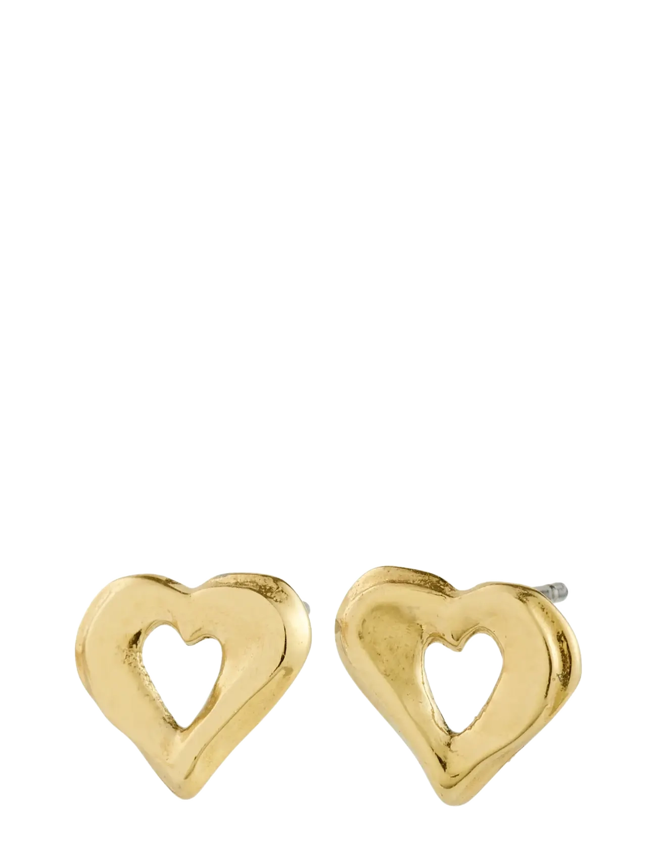 Pilgrim Iris Earrings Gold-Plated, Kvinder, Hjerte Ørestikker, Guld, Str: ONE SIZE