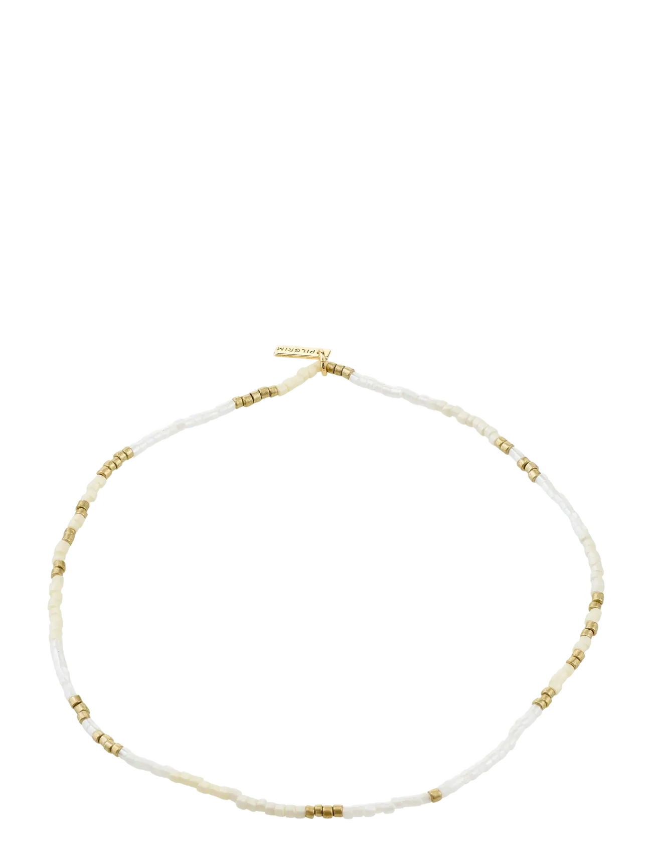 Pilgrim ALISON ankle chain white, gold-plated - Skandinaviskt mode - GOLD PLATED / white