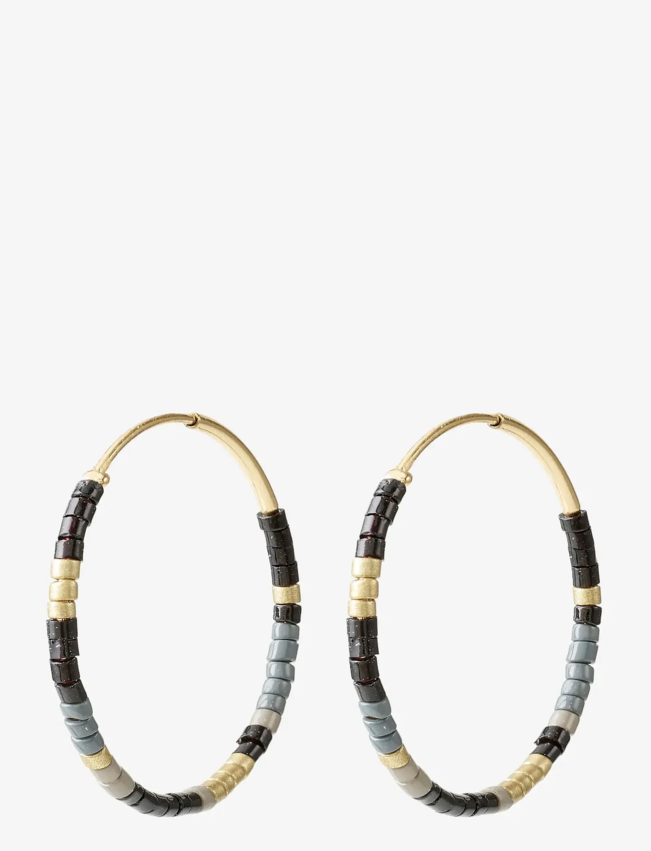 Pilgrim - ALISON earrings black, gold-plated - hoops kõrvarõngad - gold plated - 1