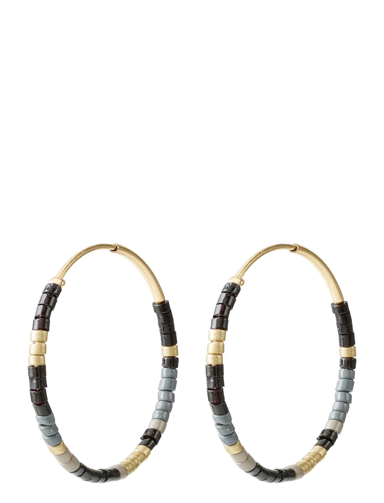 Pilgrim ALISON earrings black, gold-plated - Hoops - GOLD PLATED / gold