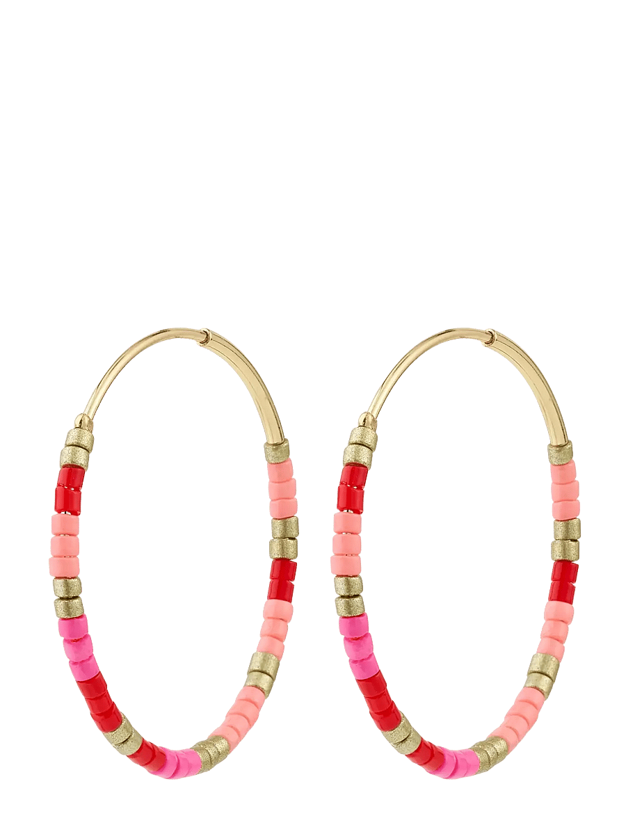Pilgrim - ALISON earrings pink, gold-plated - hoops - gold plated - 1