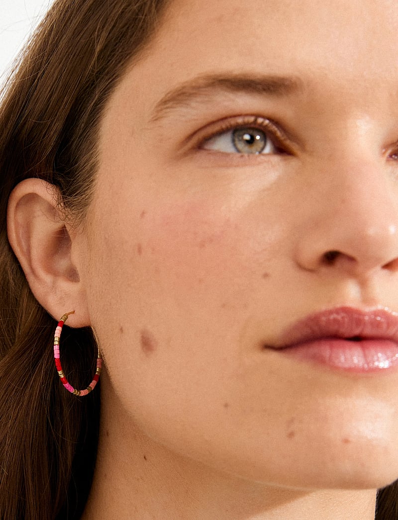 Pilgrim - ALISON earrings pink, gold-plated - kreolen - gold plated - 2