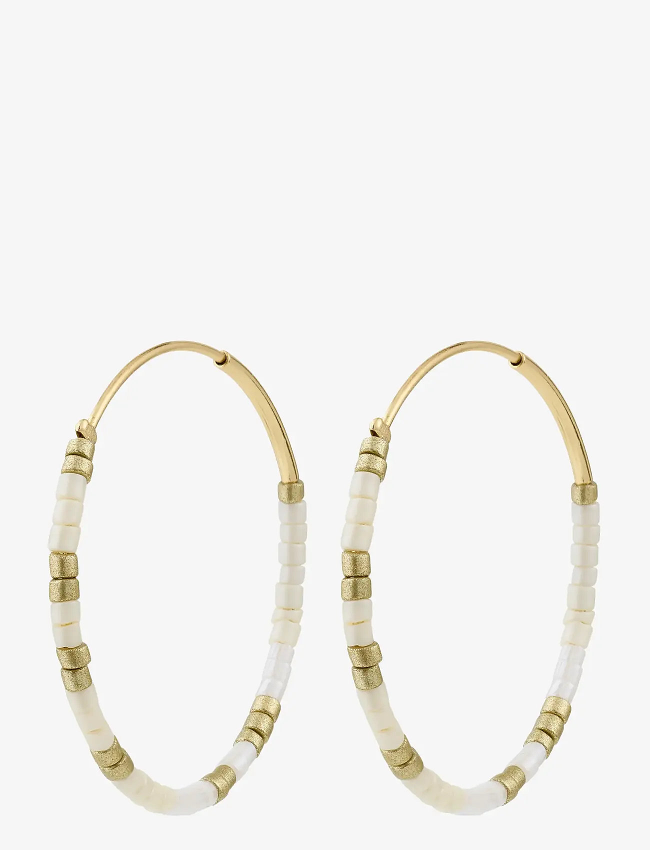 Pilgrim - ALISON earrings white, gold-plated - hoops - gold plated - 1