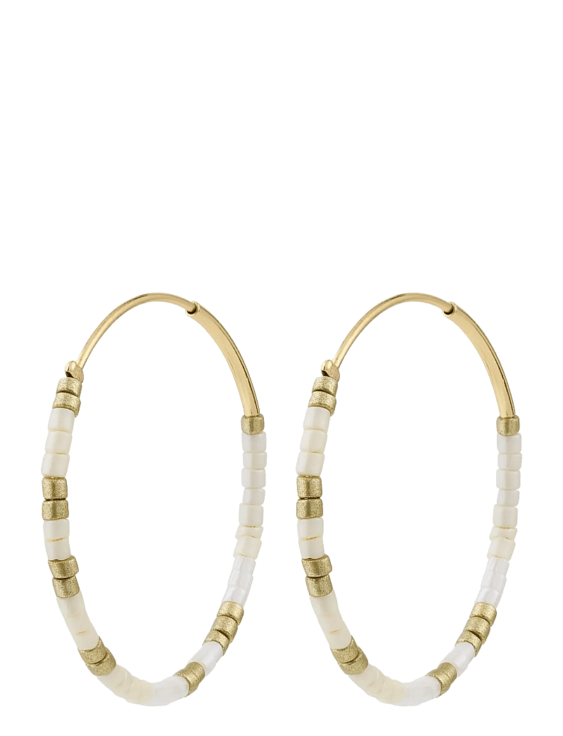 Pilgrim - ALISON earrings white, gold-plated - hoops - gold plated - 1