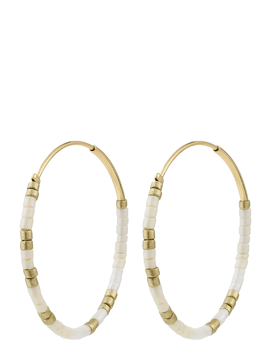 Pilgrim - ALISON earrings white, gold-plated - hoops - gold plated - 1