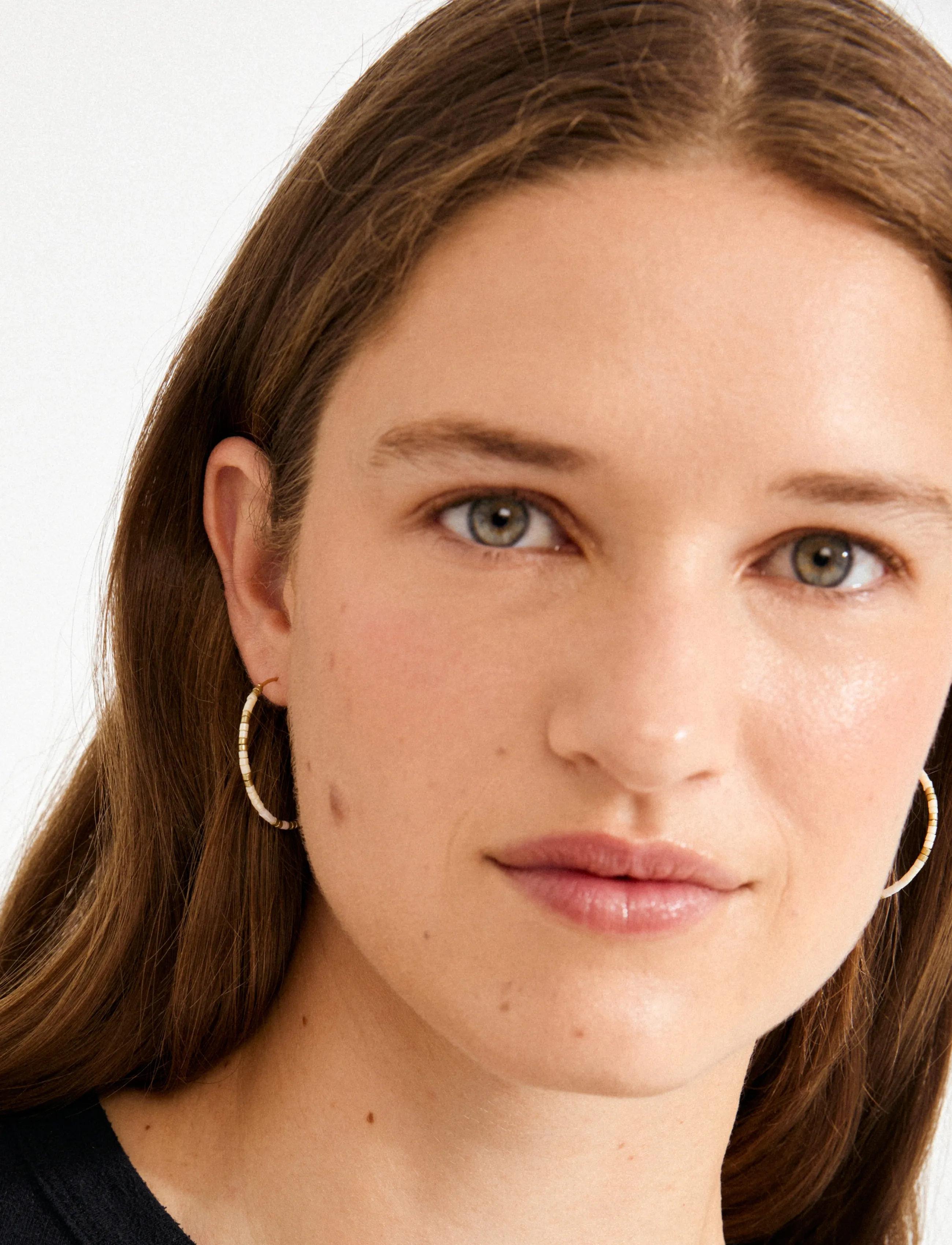Pilgrim Alison Earrings White, Gold-Plated, One Size, Earrings, Gold - Hoops, Frauen