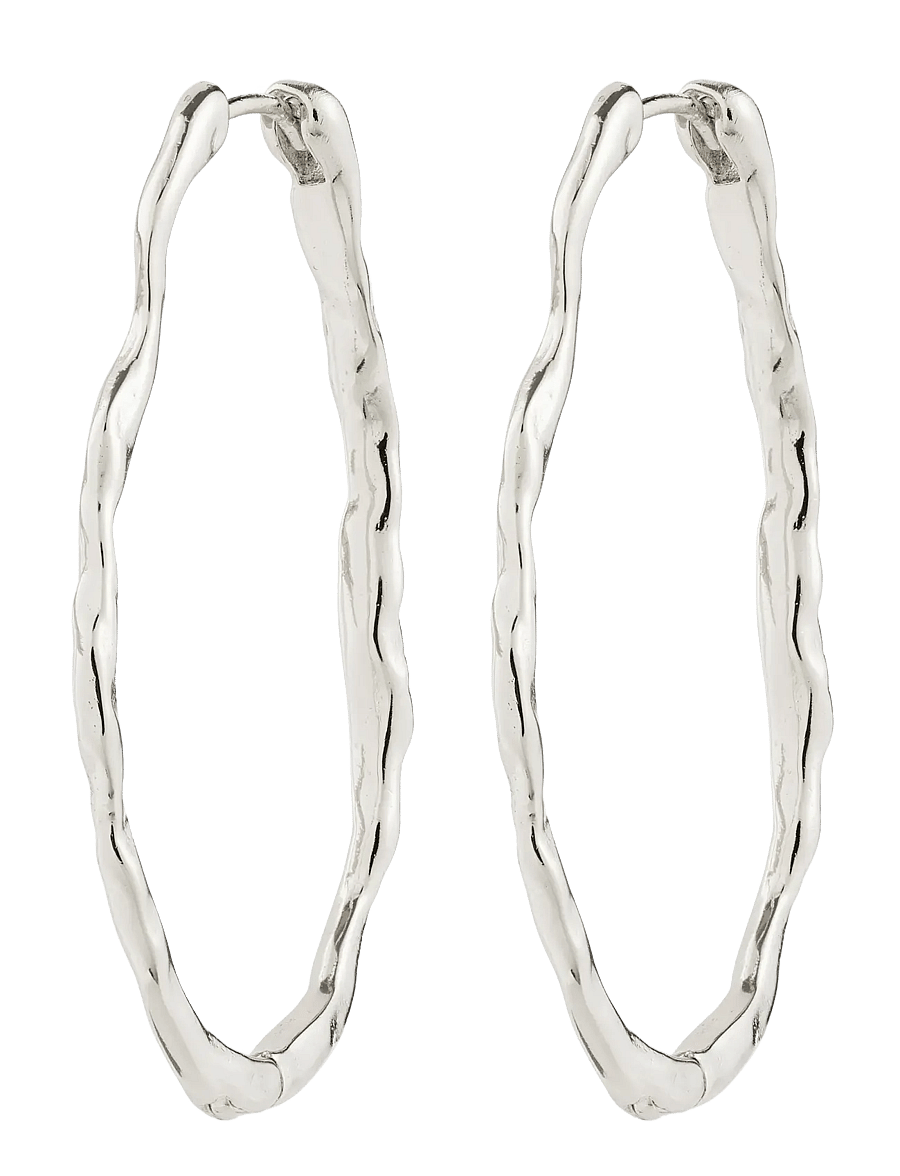 Pilgrim - TIMBER hoop earrings silver-plated - hoops kõrvarõngad - silver plated - 1