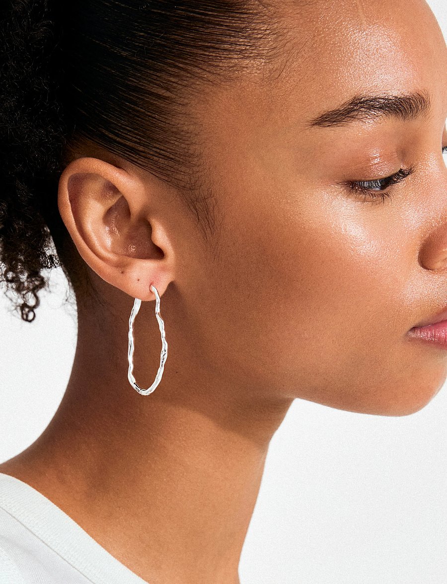 Pilgrim - TIMBER hoop earrings silver-plated - hoops kõrvarõngad - silver plated - 2