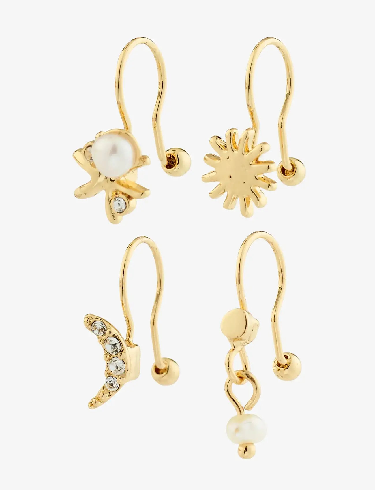 Pilgrim - EVON ear cuff 4-in-1 set, gold-plated - parel oorbellen - gold plated - 1