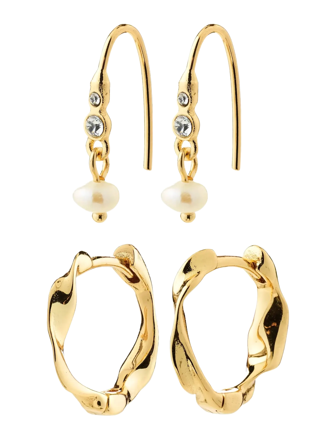 Pilgrim MORIN earrings 2-in-1 set, gold-plated - Oorbellen - GOLD PLATED / gold