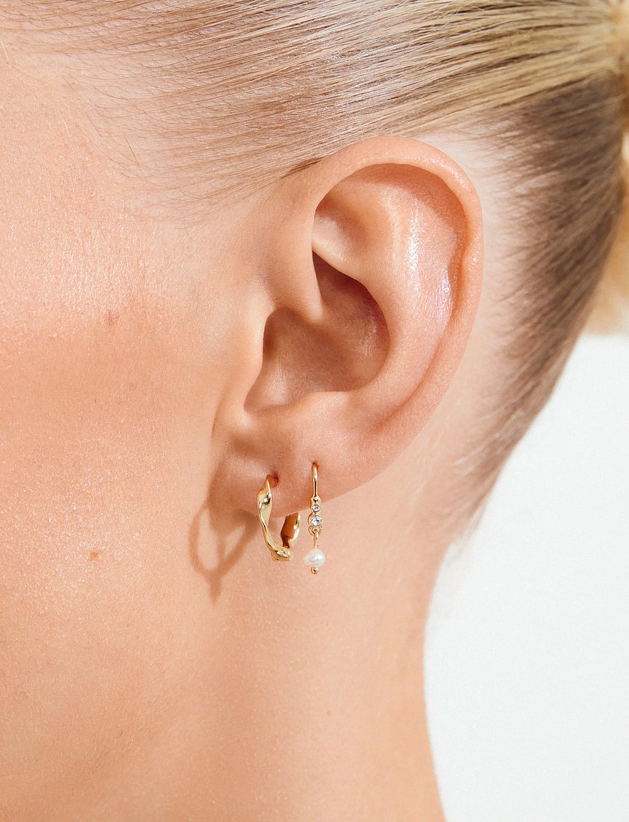 Pilgrim - MORIN earrings 2-in-1 set, gold-plated - gold plated - 2