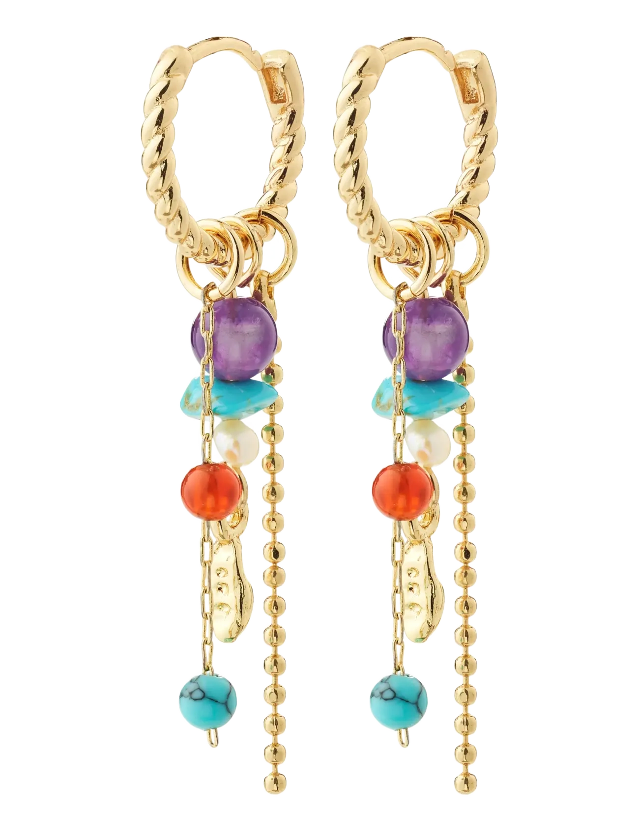 Pilgrim THALEN earrings gold-plated/multi - Hoops - GOLD PLATED / gold