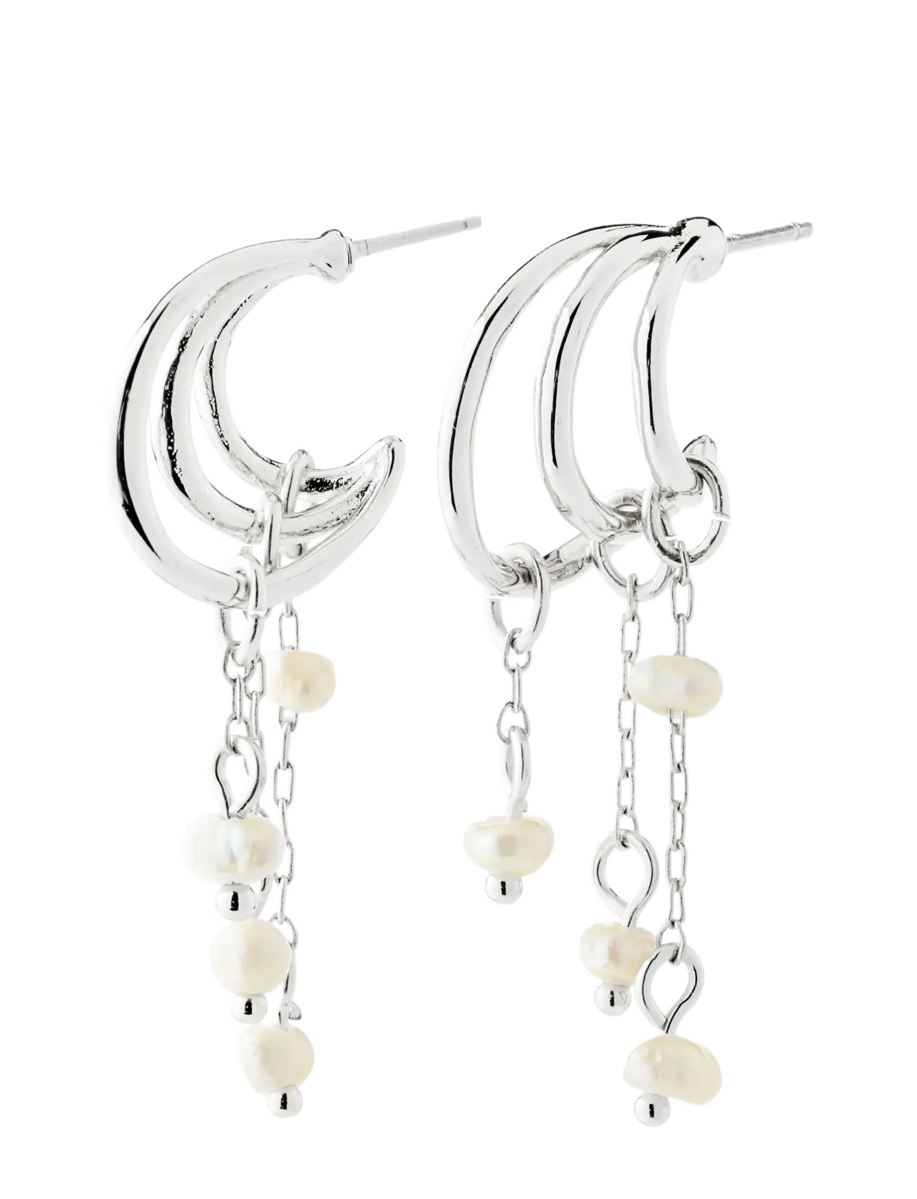 Pilgrim LUNITH earrings silver-plated - Hoops - SILVER PLATED / silver