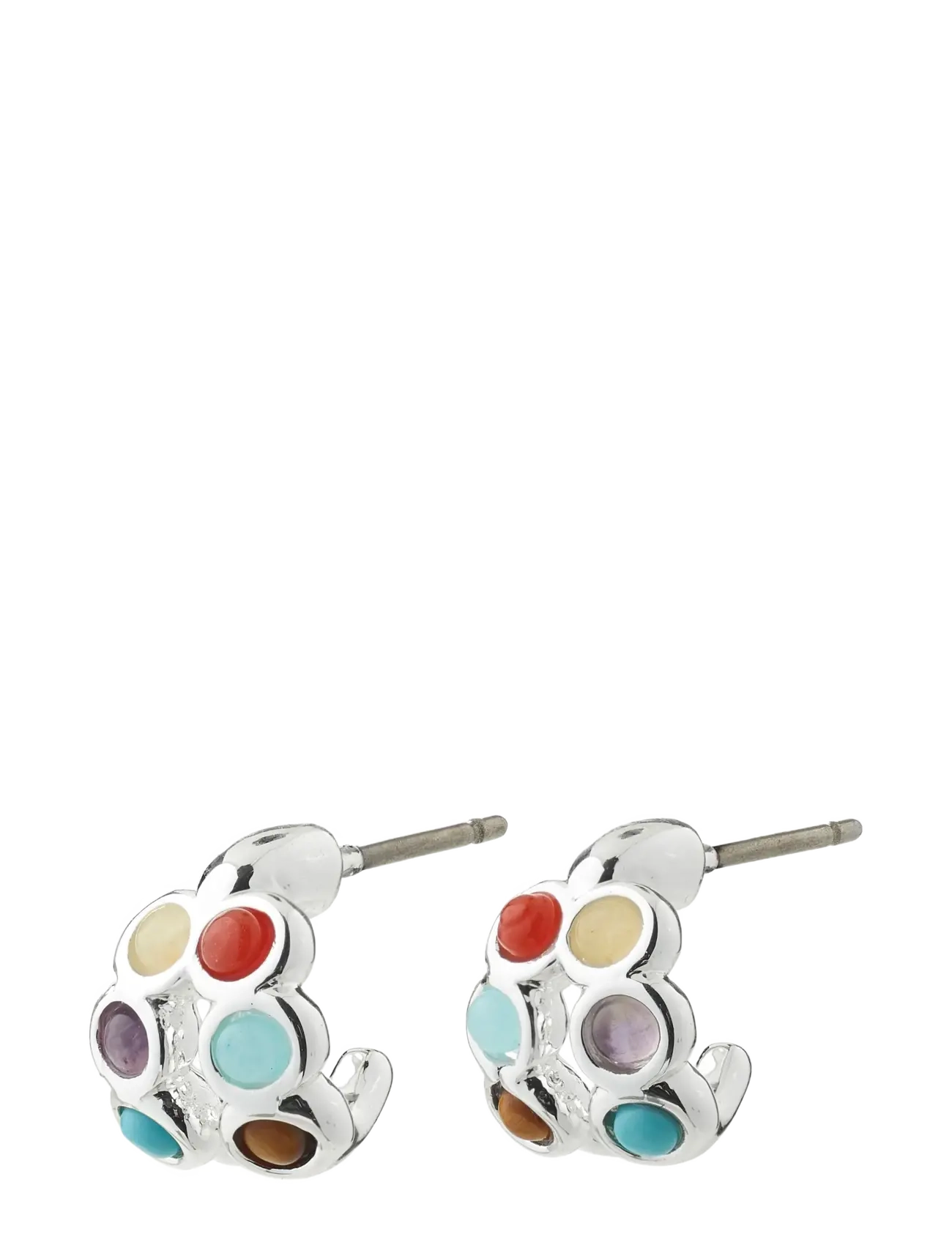 Pilgrim LONNIE earrings silver-plated/multi - Hoops - SILVER PLATED / silver