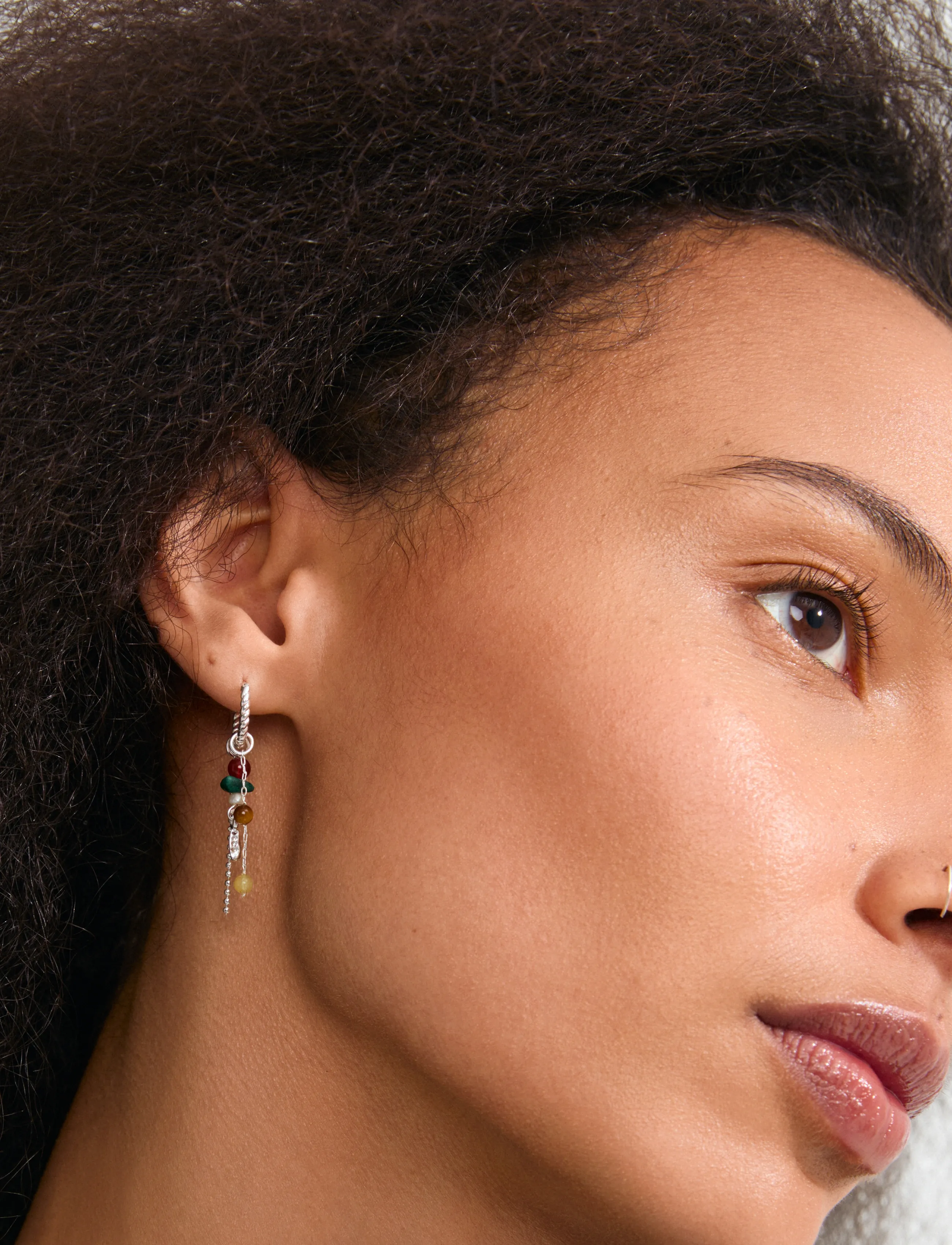 Pilgrim Thalen Earrings Silver-Plated/Multi, One Size, Earrings, Silber - Hoops, Frauen