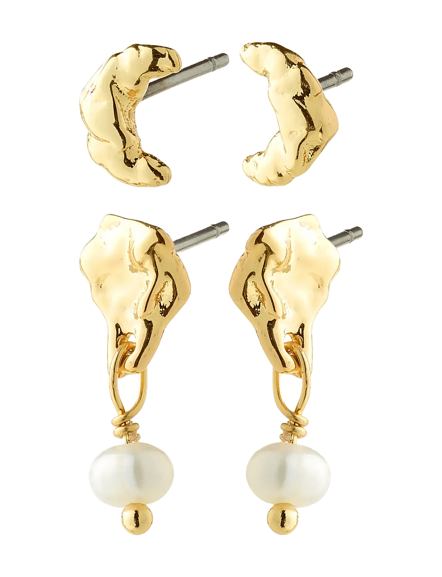 Pilgrim - ORYTH earrings 2-in-1 set, gold-plated - pärlitega kõrvarõngad - gold plated - 1