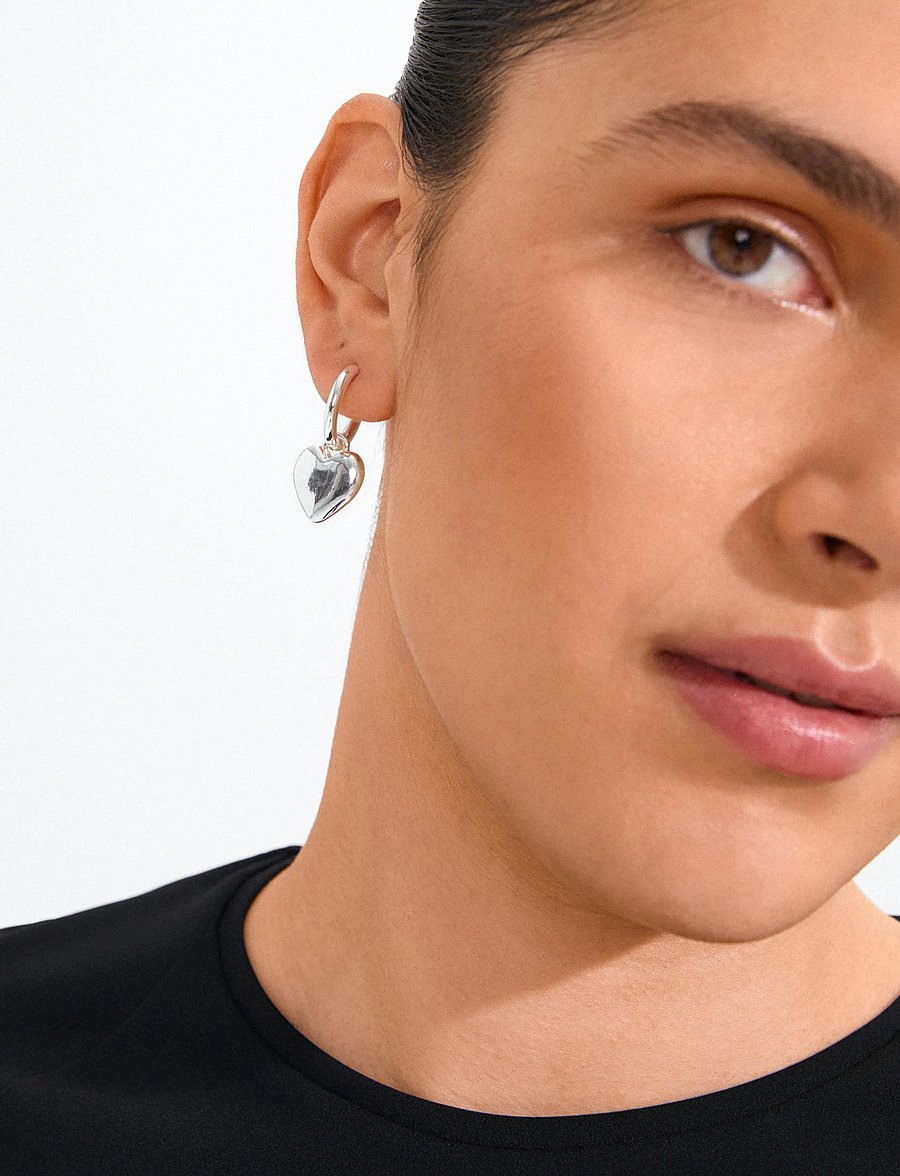 Pilgrim - ARIEN heart earrings silver-plated - rõngad - silver plated - 0