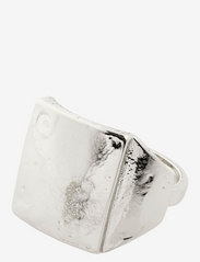 ANNI rustic signet ring silver-plated - SILVER PLATED