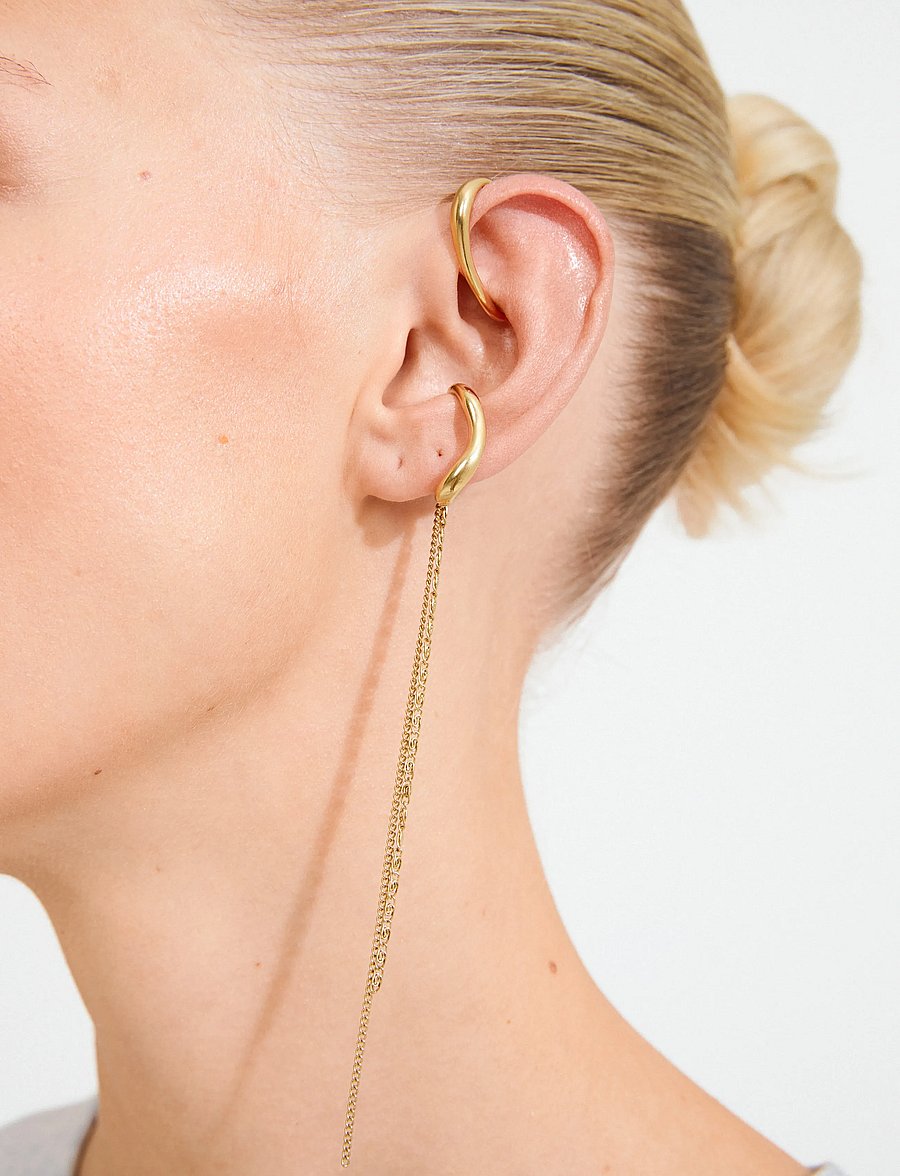 Pilgrim - EVON ear cuff, 2-in-1 set, gold-plated - ohrklemmen - gold plated - 2