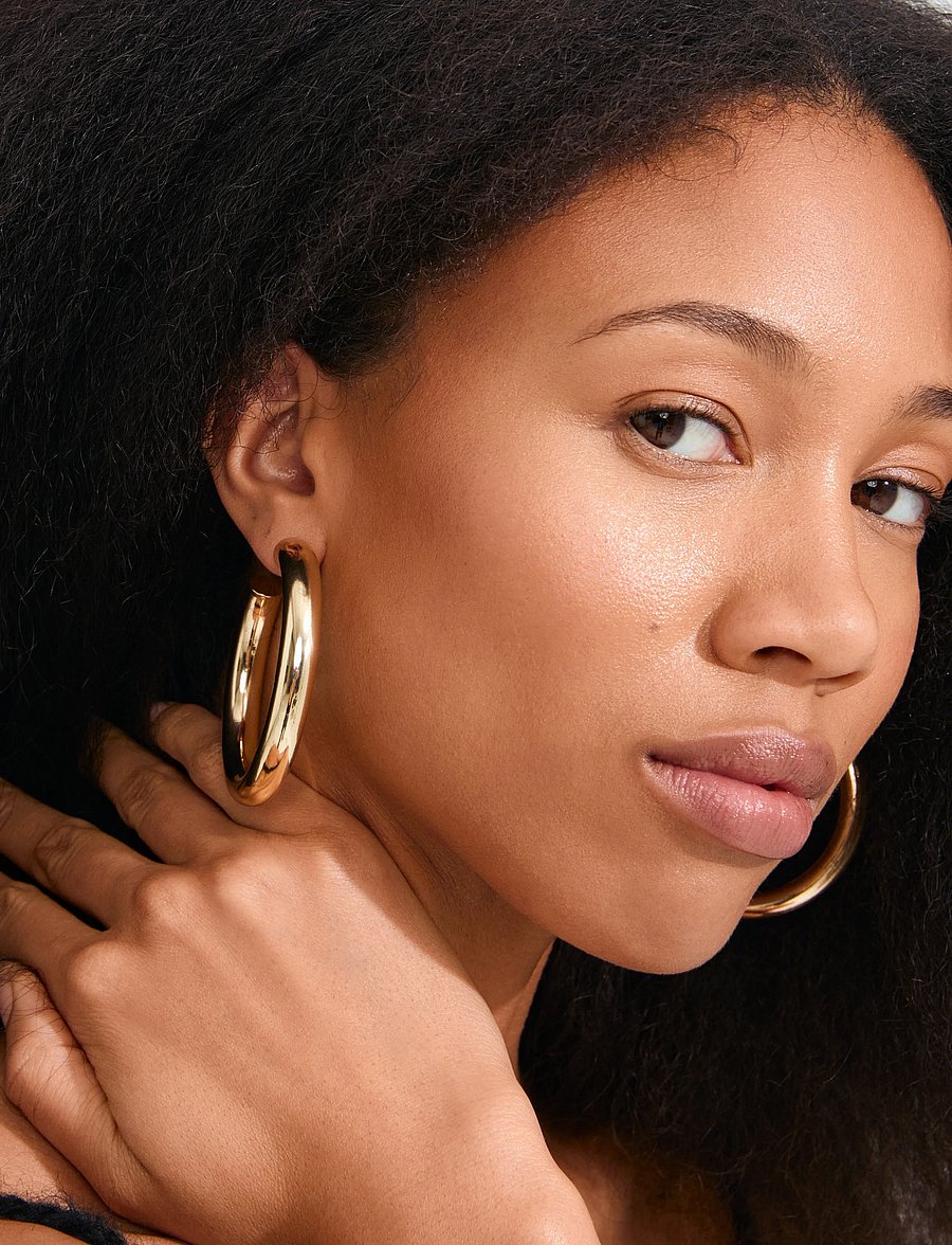 Pilgrim - TOVIN hoop earrings gold-plated - statement øreringe - gold plated - 0