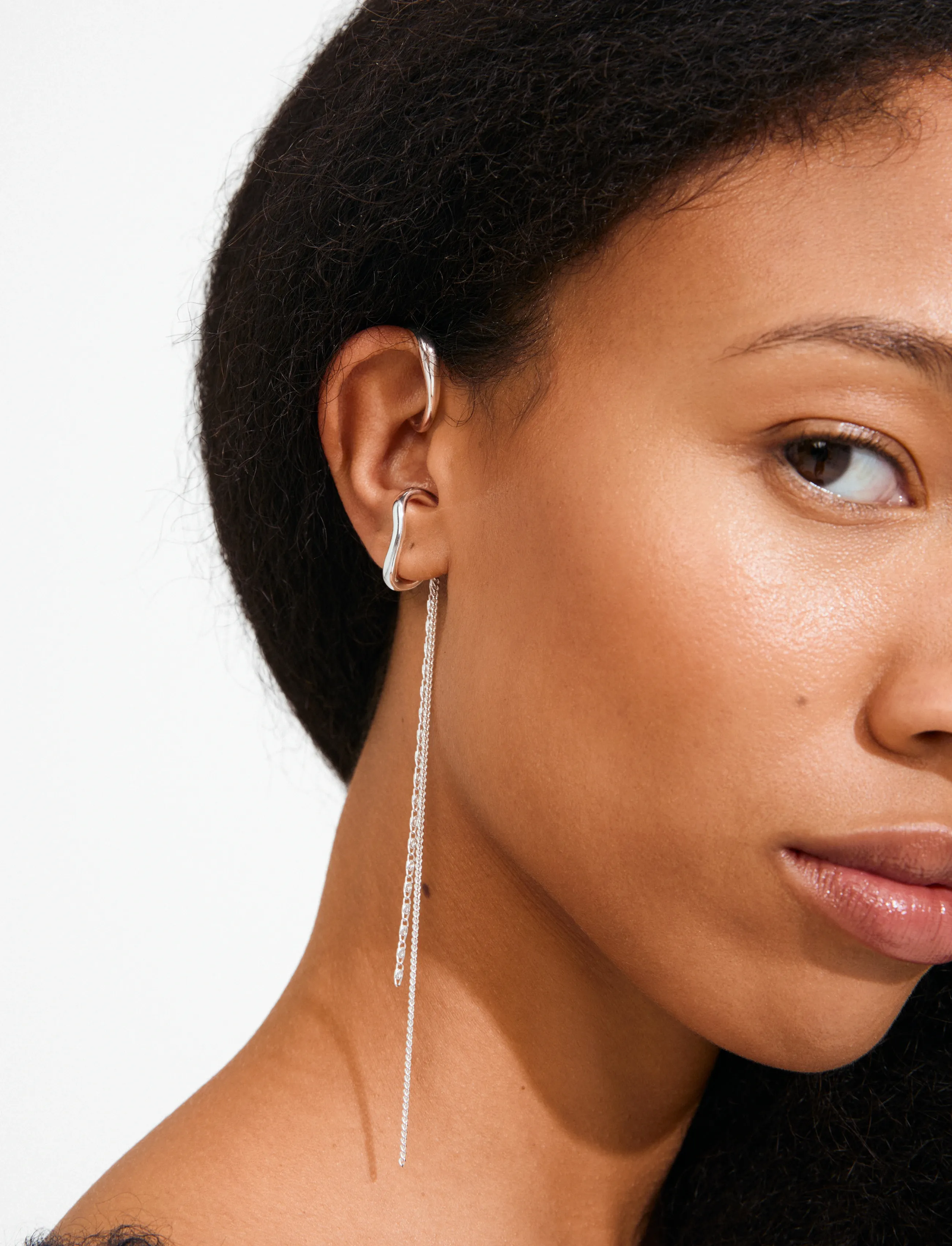 Pilgrim Evon Ear Cuff, 2-In-1 Set, Silver-Plated, One Size, Earrings, Silber - Cuffs, Frauen
