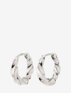 TAFFY recycled medium size swirl hoop earrings silver-plated, Pilgrim