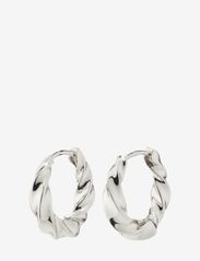 TAFFY recycled medium size swirl hoop earrings silver-plated - SILVER PLATED