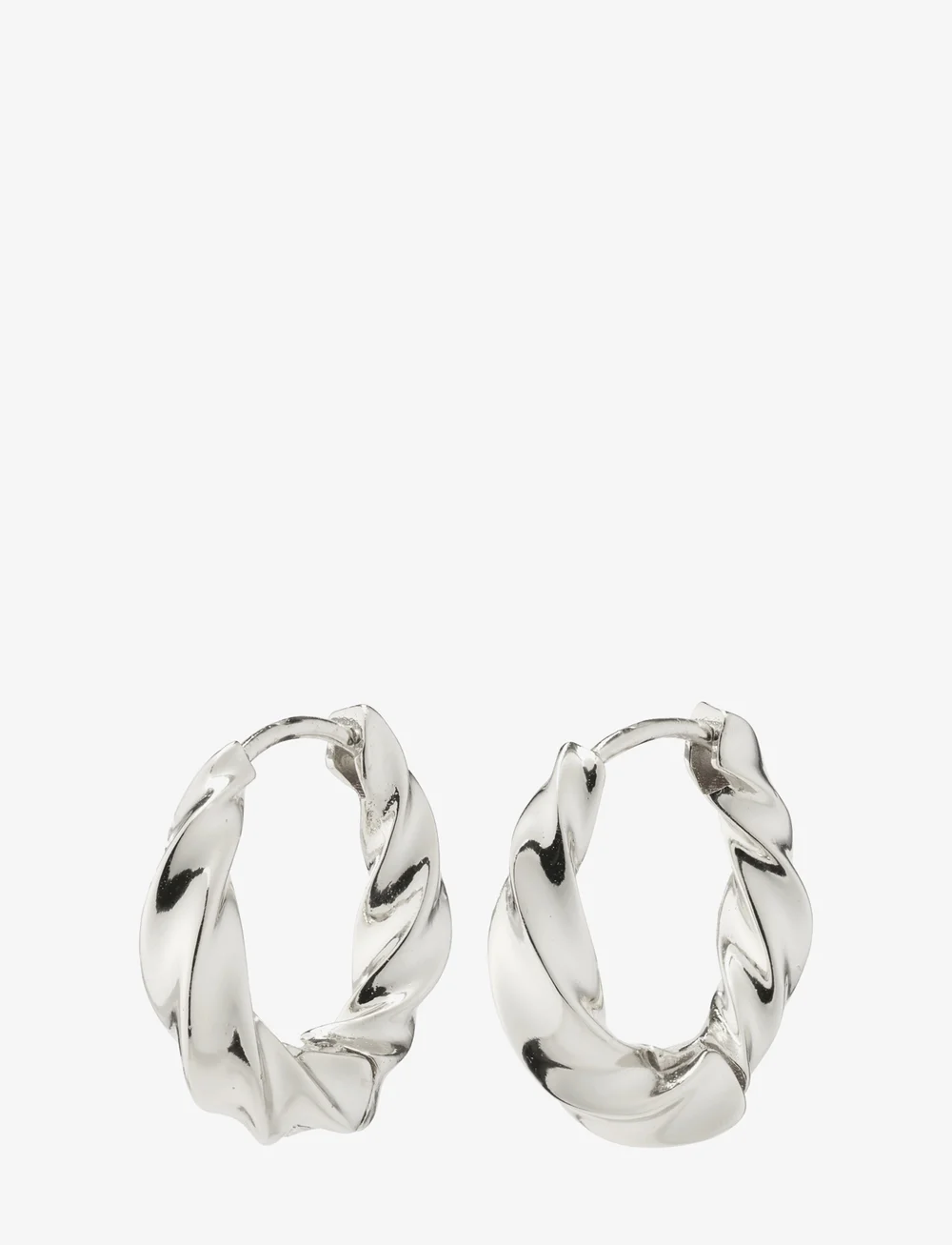 Pilgrim - TAFFY recycled medium size swirl hoop earrings - kreolen - silver plated - 1