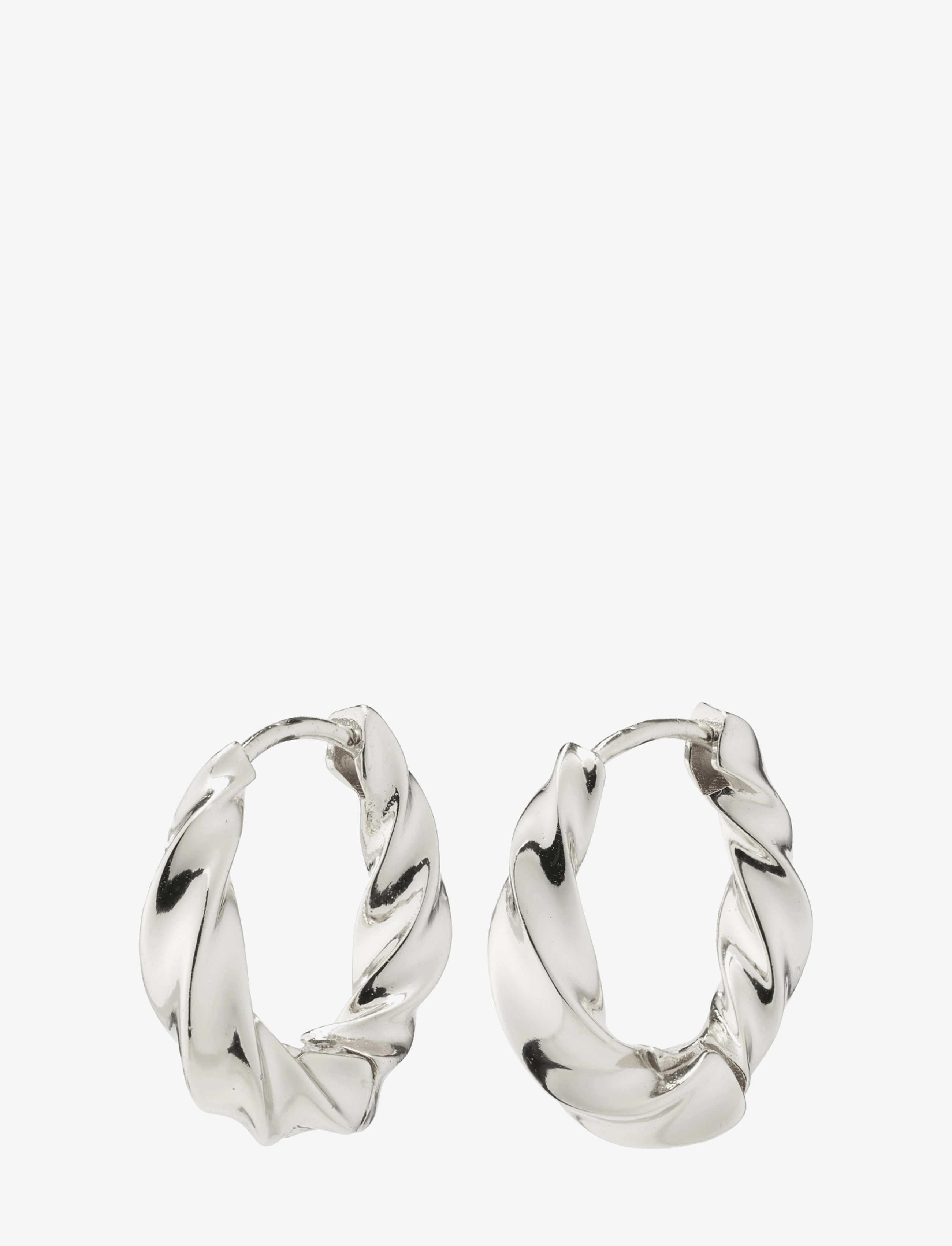 Pilgrim TAFFY recycled medium size swirl hoop earrings - Creoler & Hoops - SILVER PLATED / silver