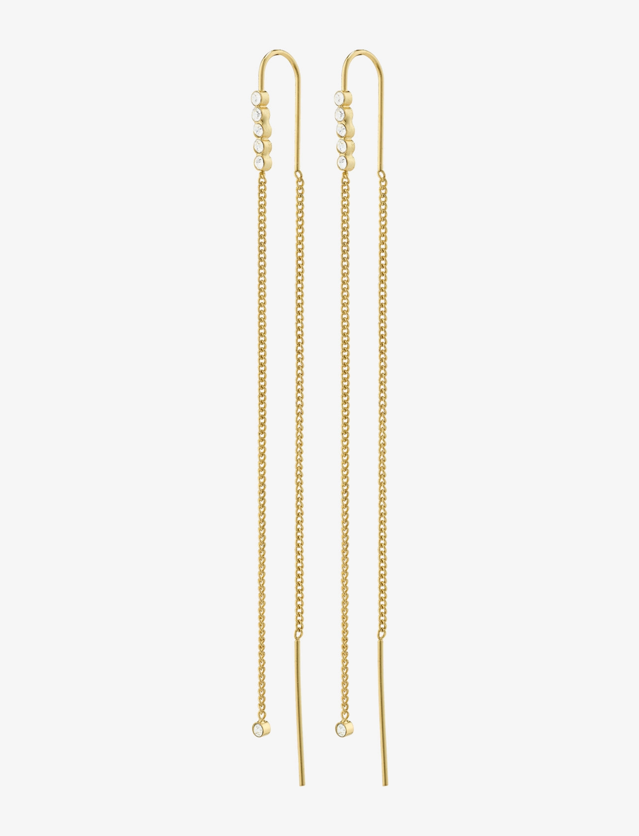 Pilgrim - ANDREA recycled chain crystal earrings - gold plated - 0