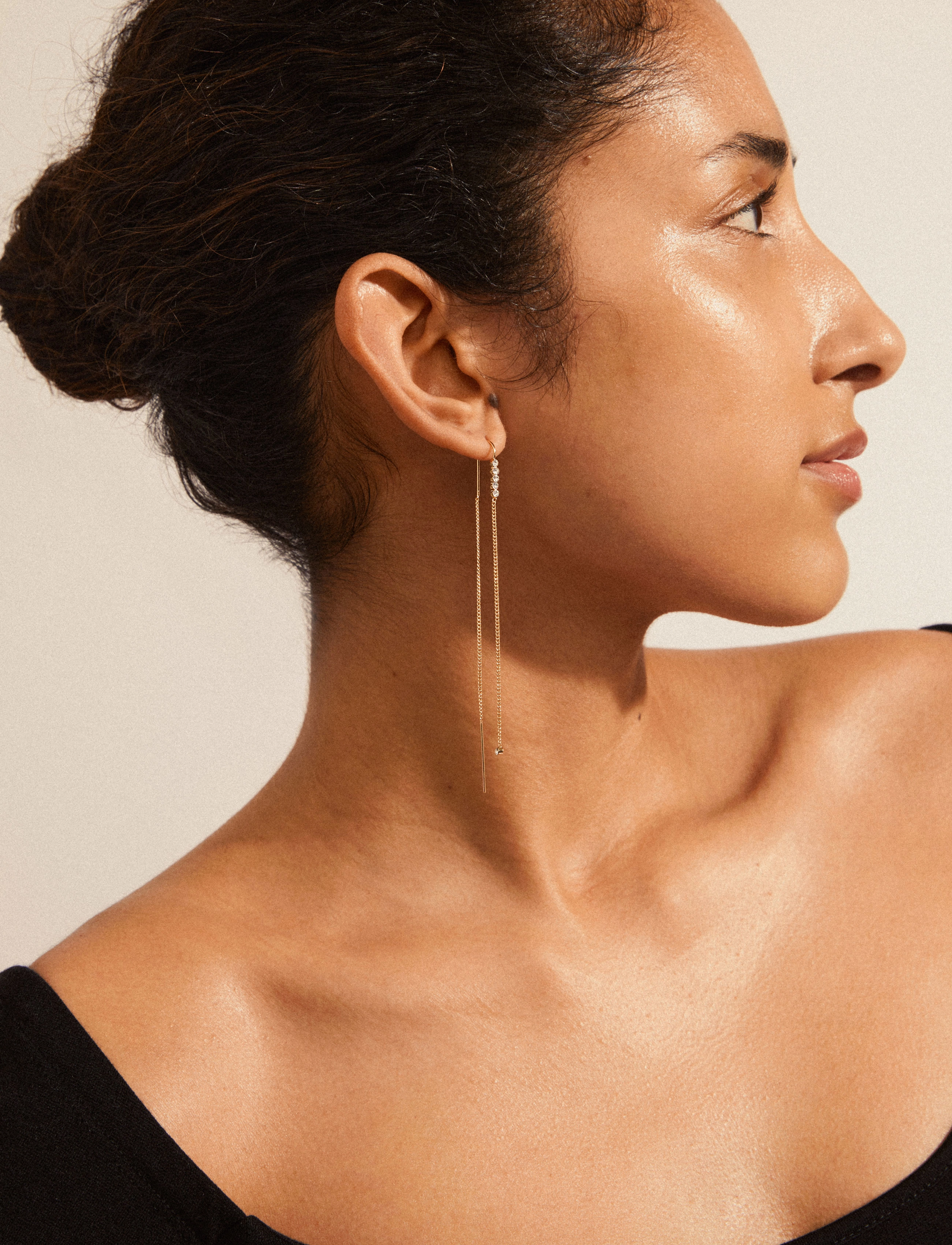 Pilgrim - ANDREA recycled chain crystal earrings - gold plated - 2
