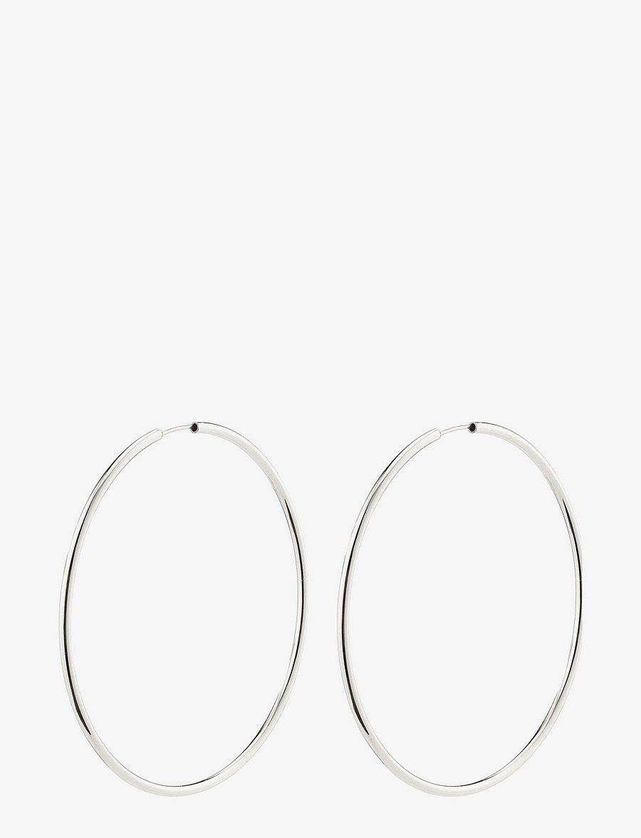 Pilgrim - APRIL recycled large hoop earrings - creoler & hoops - silver plated - 1