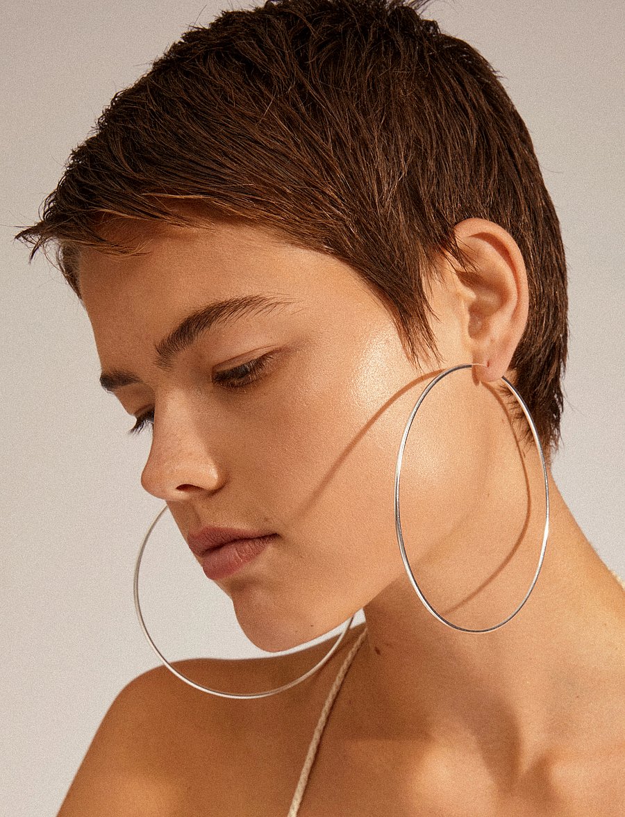 Pilgrim - APRIL mega hoop earrings silver-plated - kreolen - silver plated - 0