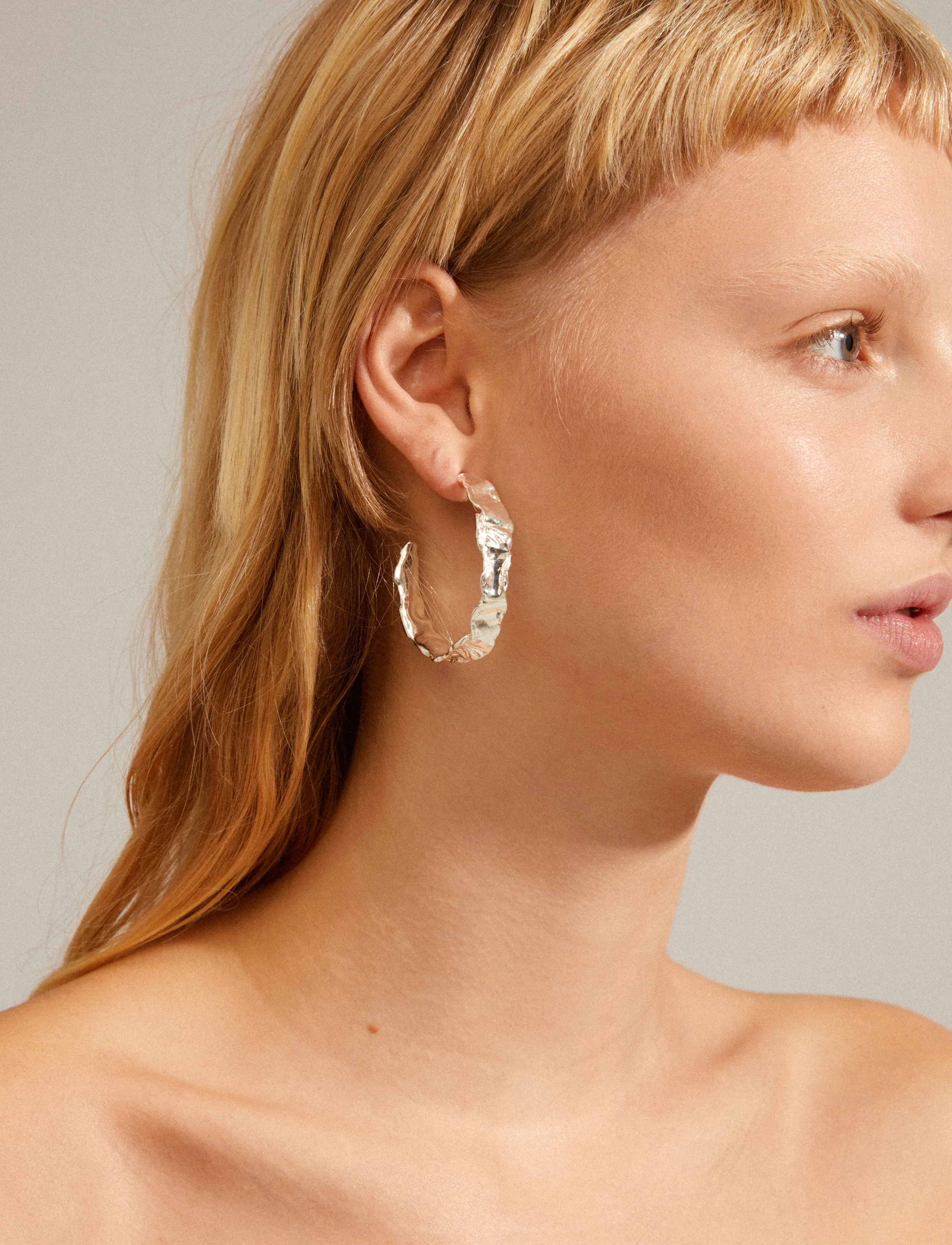 Pilgrim - JULITA semi-hoop earrings silver-plated - creoler & hoops - silver plated - 2