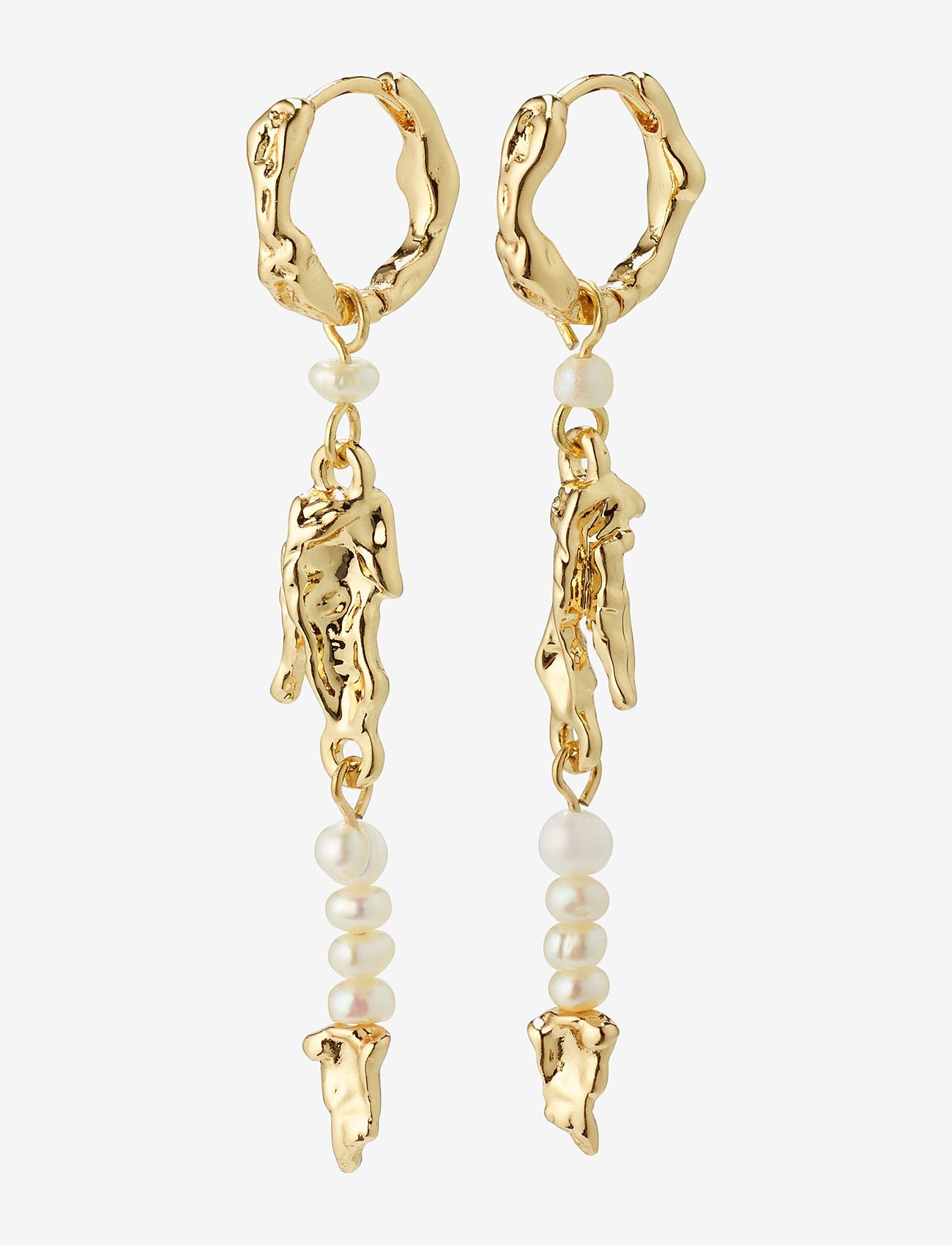 Pilgrim - NIYA recycled freshwater pearl earrings - pearl earrings - gold plated - 0
