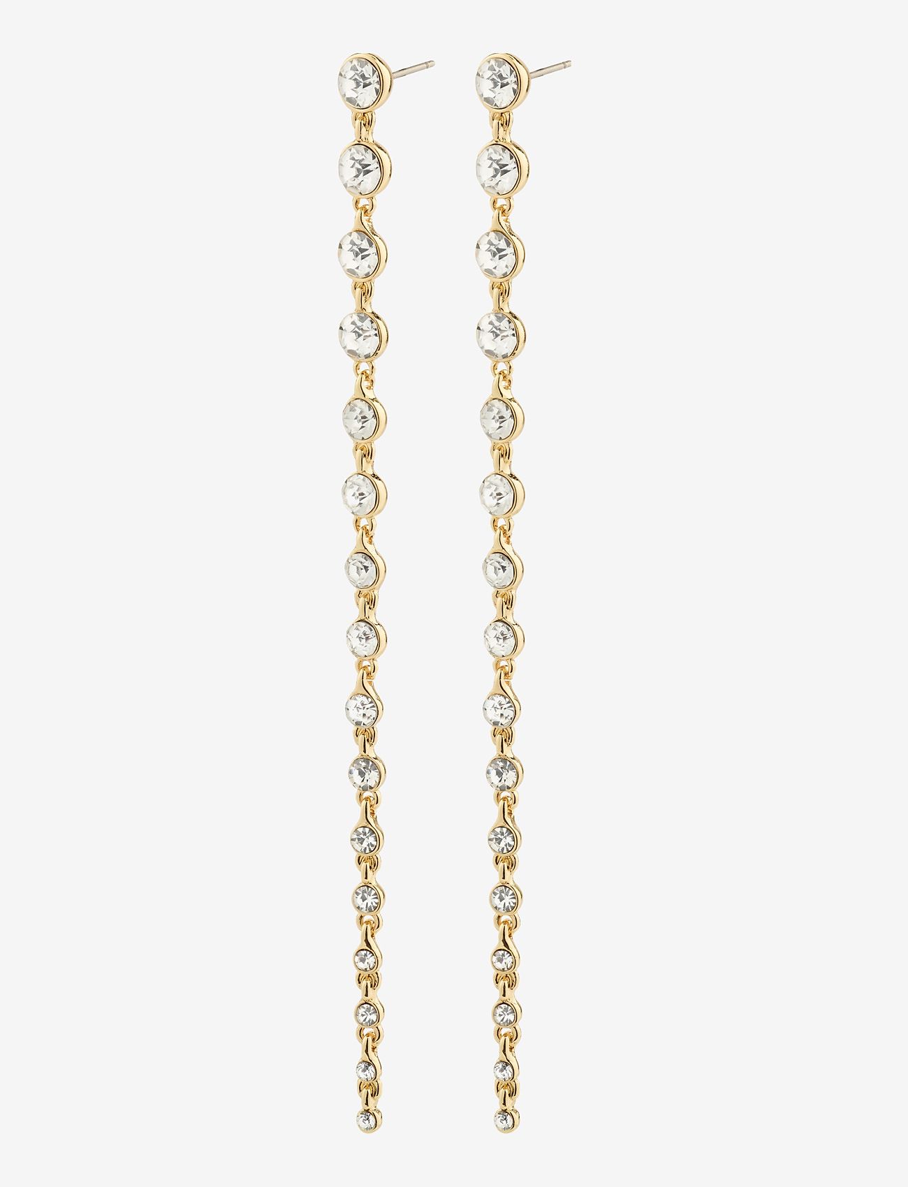 Pilgrim - REAGAN crystal earrings gold-plated - rippuvad kõrvarõngad - gold plated - 1
