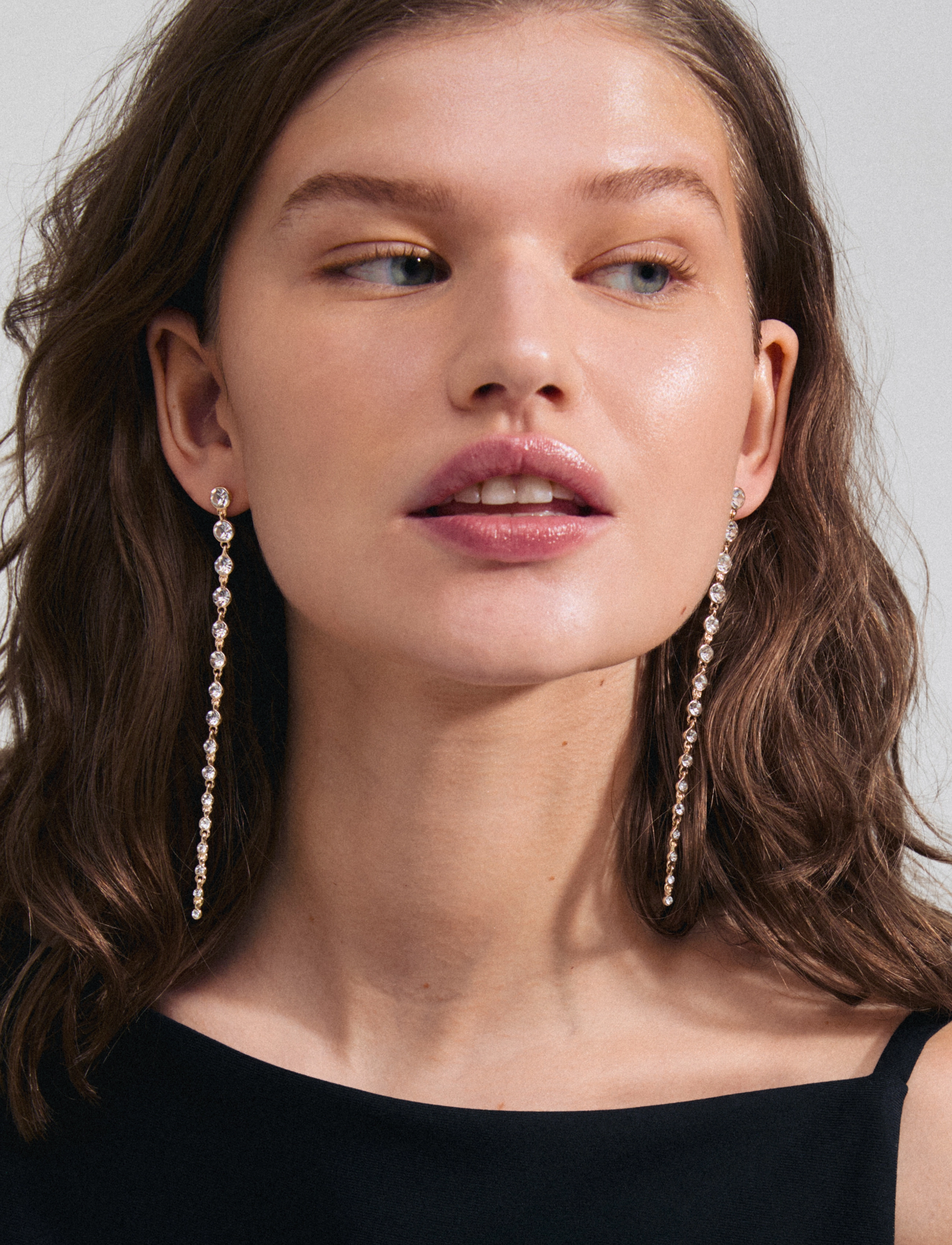 Pilgrim Reagan Crystal Earrings Gold-Plated, Kvinder, Krystal Hængeøreringe, Guld, Str: ONE SIZE
