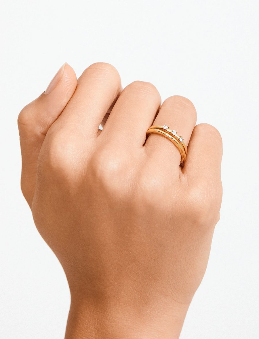 Pilgrim - IVARIN rings, 2-in-1 set, gold-plated - konfirmation - gold plated - 3