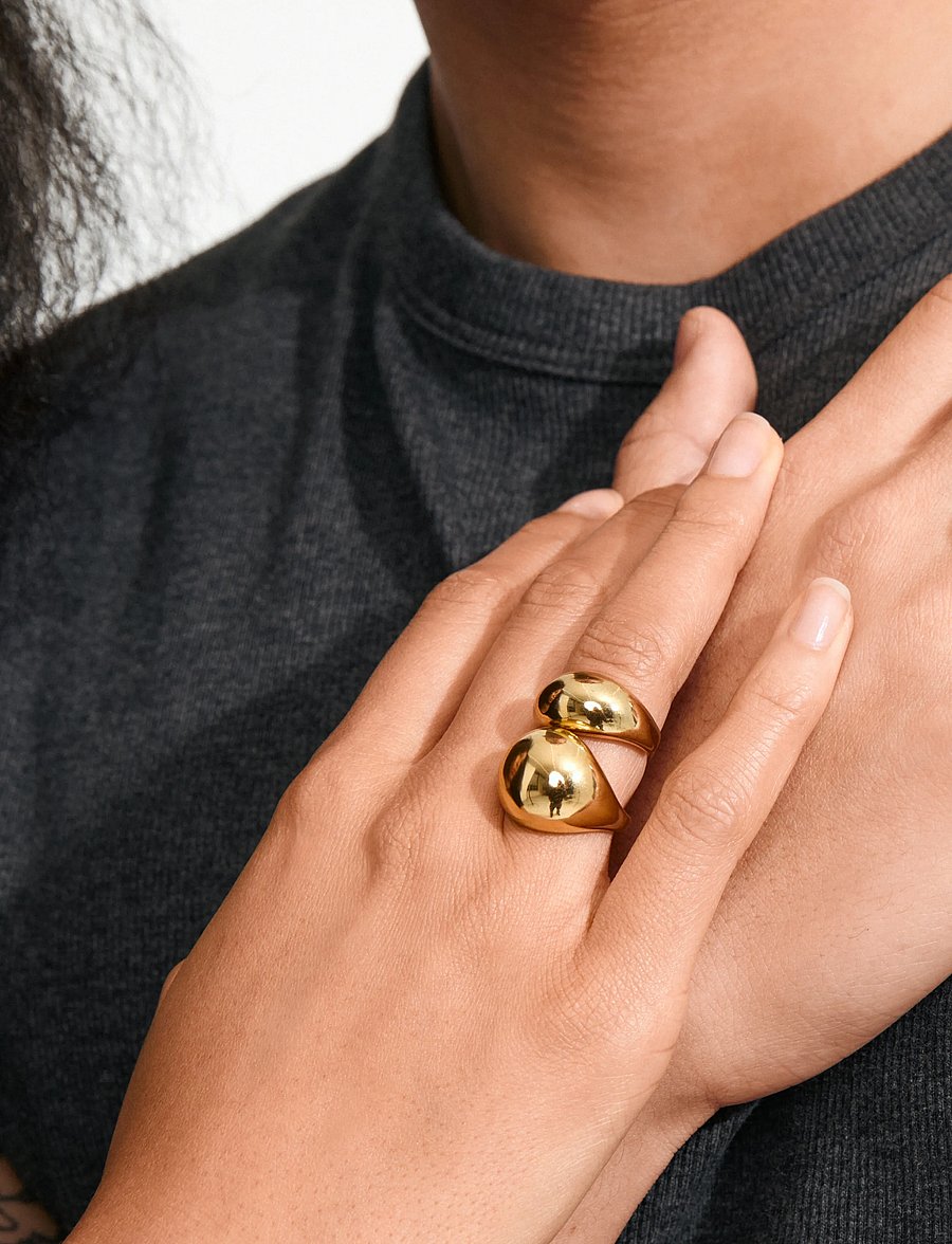Pilgrim - EVON rings, 2-in-1 set, gold-plated - konfirmationstøj - gold plated - 3