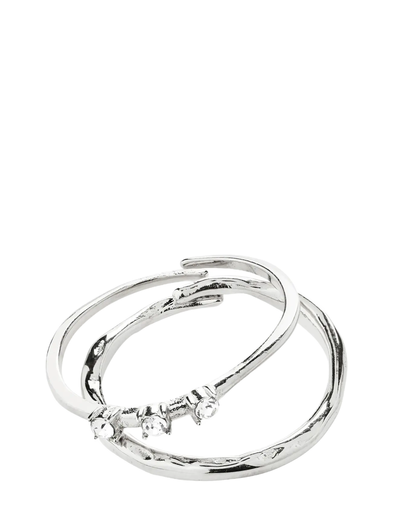Pilgrim IVARIN rings, 2-in-1 set, silver-plated - Besondere Anlässe - SILVER PLATED / silver
