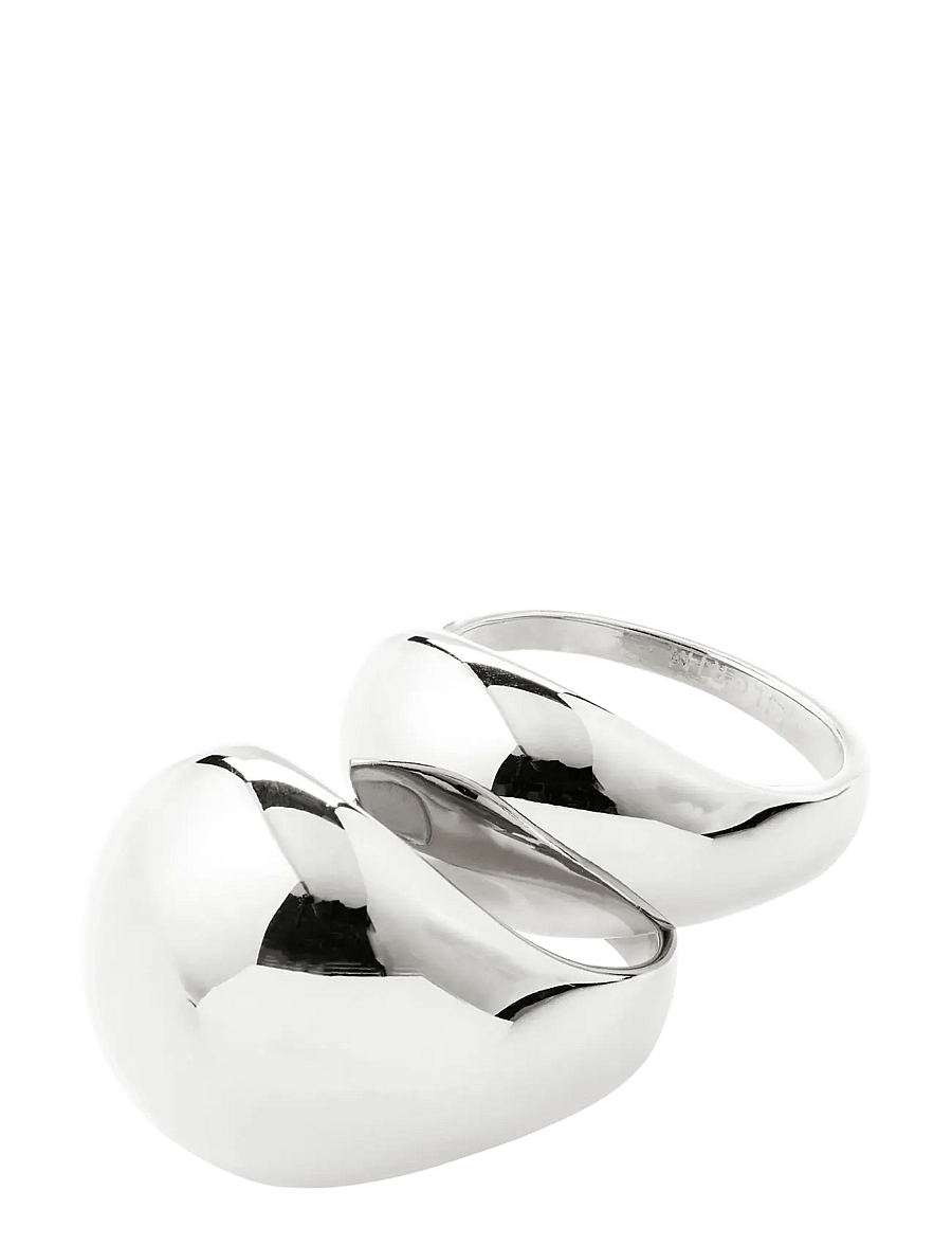 Pilgrim - EVON rings, 2-in-1 set, silver-plated - konfirmationstøj - silver plated - 1